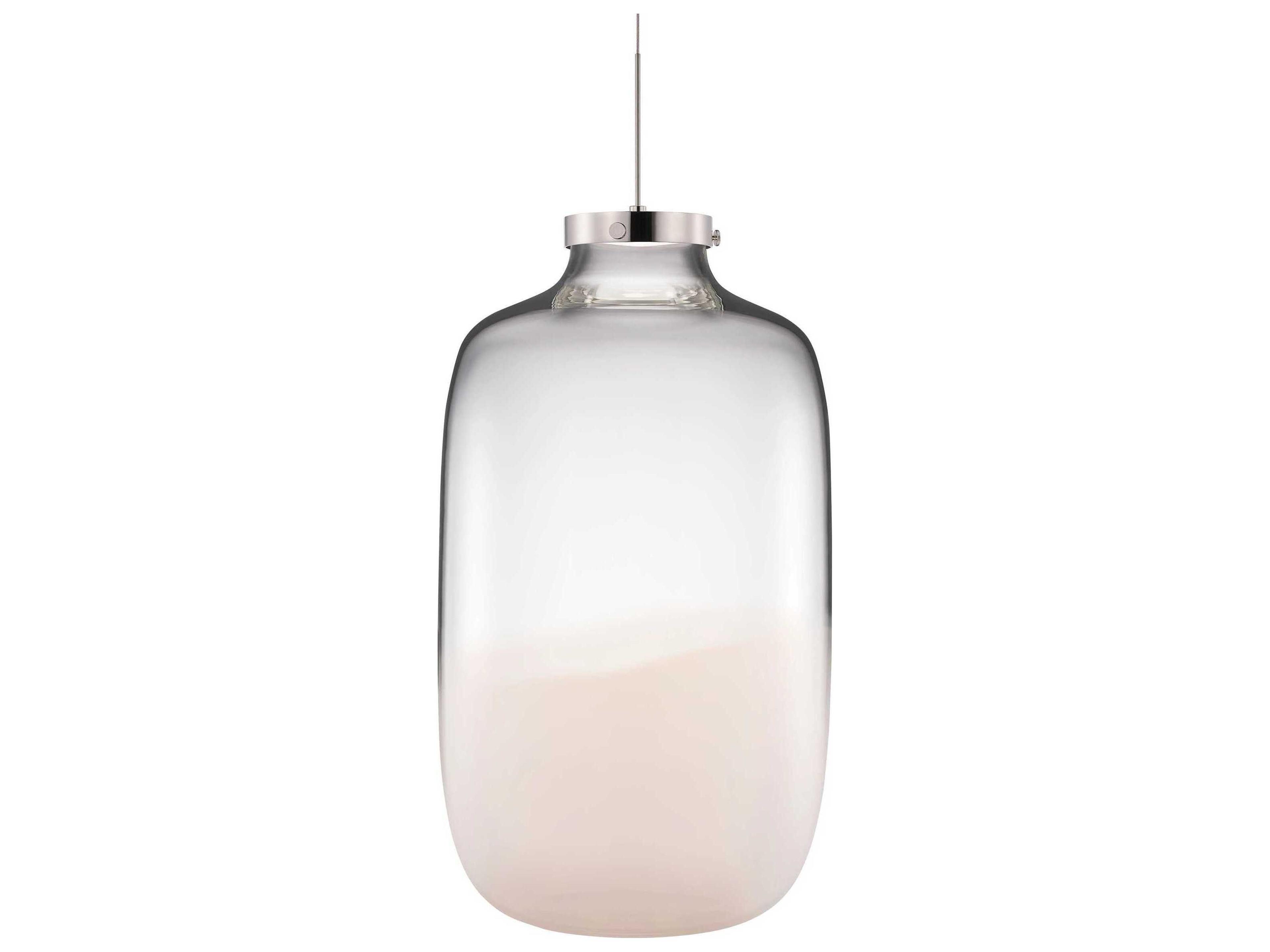 Constellation Brava Tall Opaline Clear White Cylinder Mini Pendant