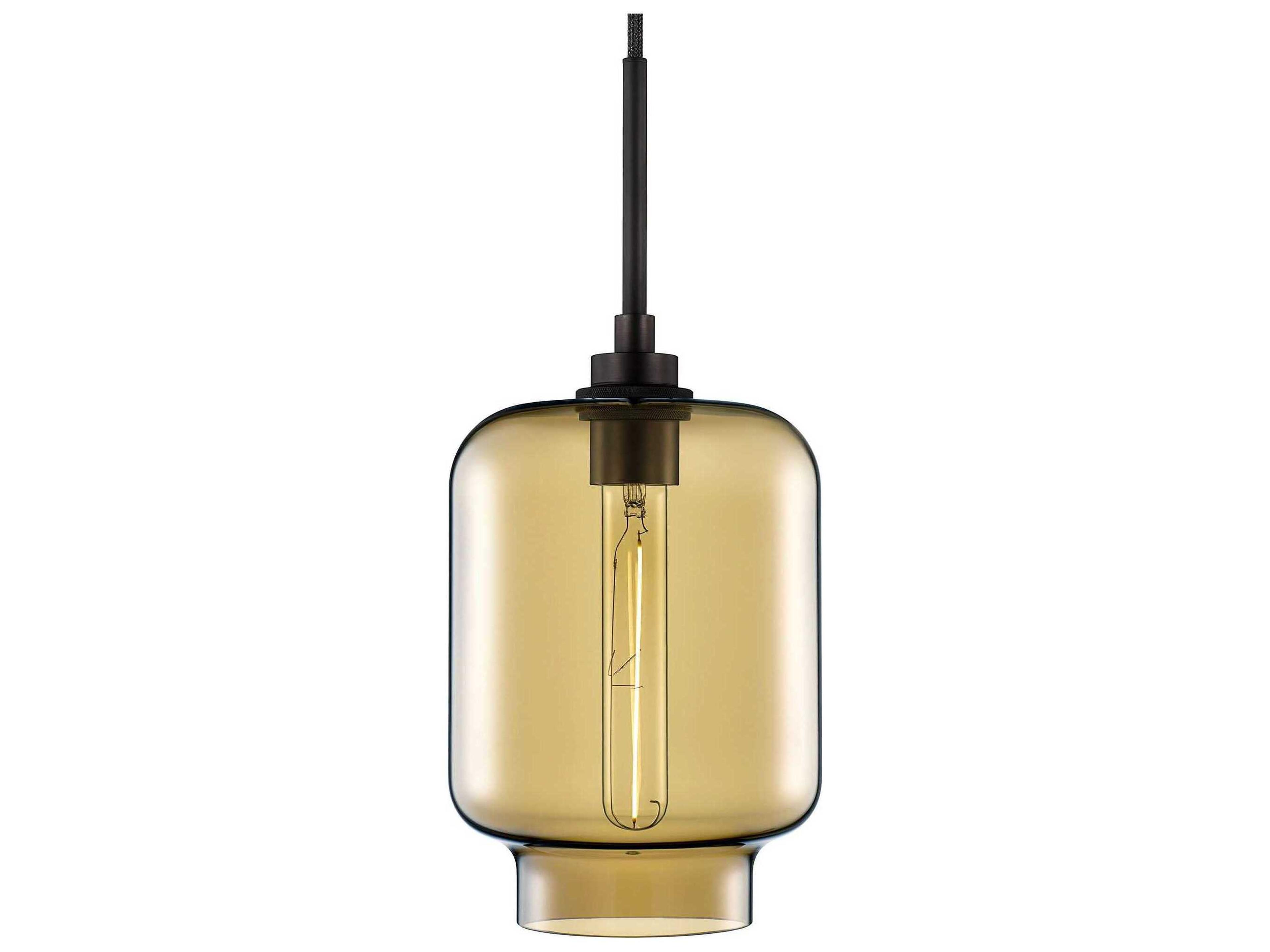Niche Crystalline Calla 1-Light Smoke Yellow Mini Pendant