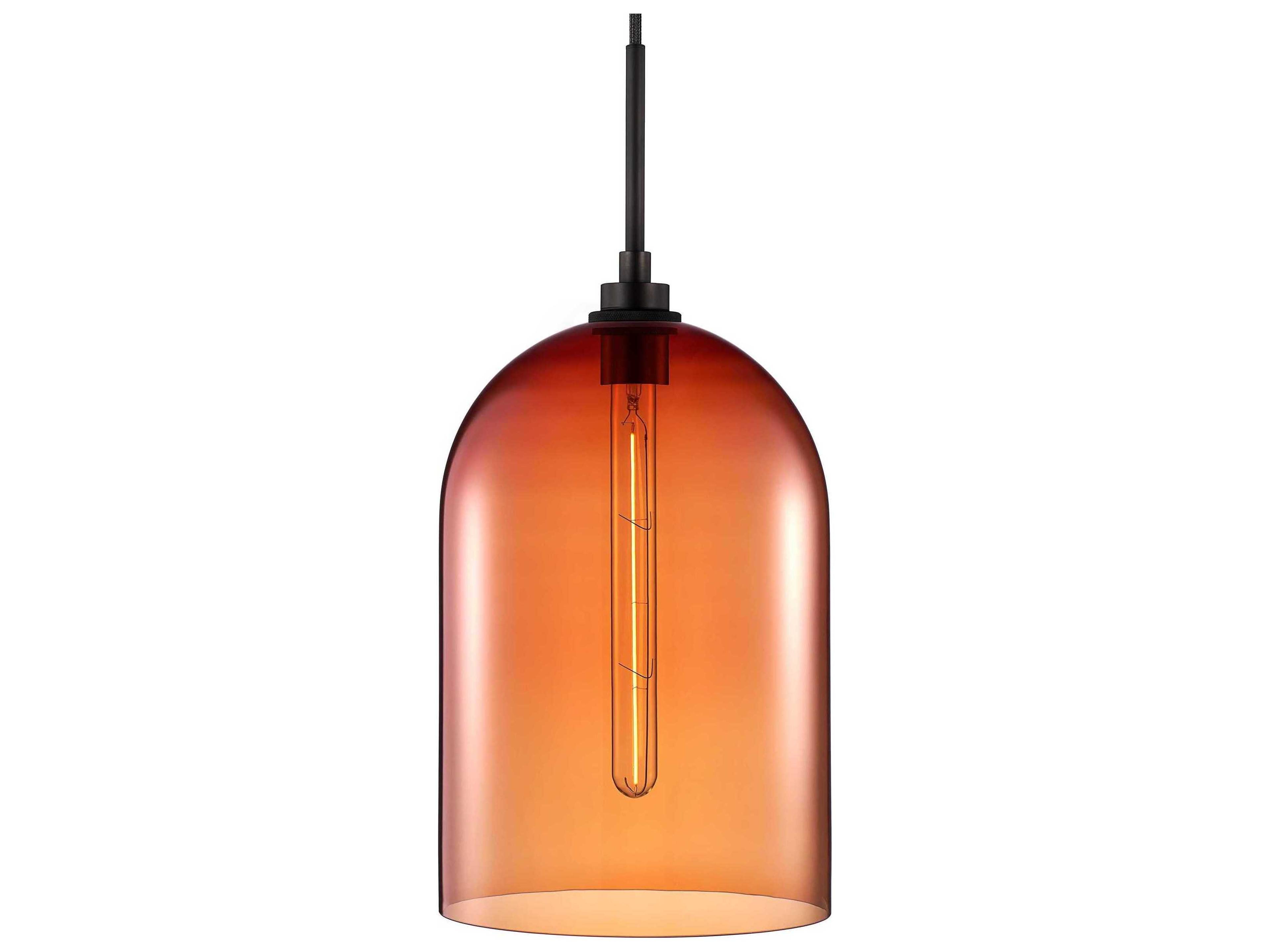 Niche Cloche Grand 1-Light Cardinal Orange Bell Mini Pendant