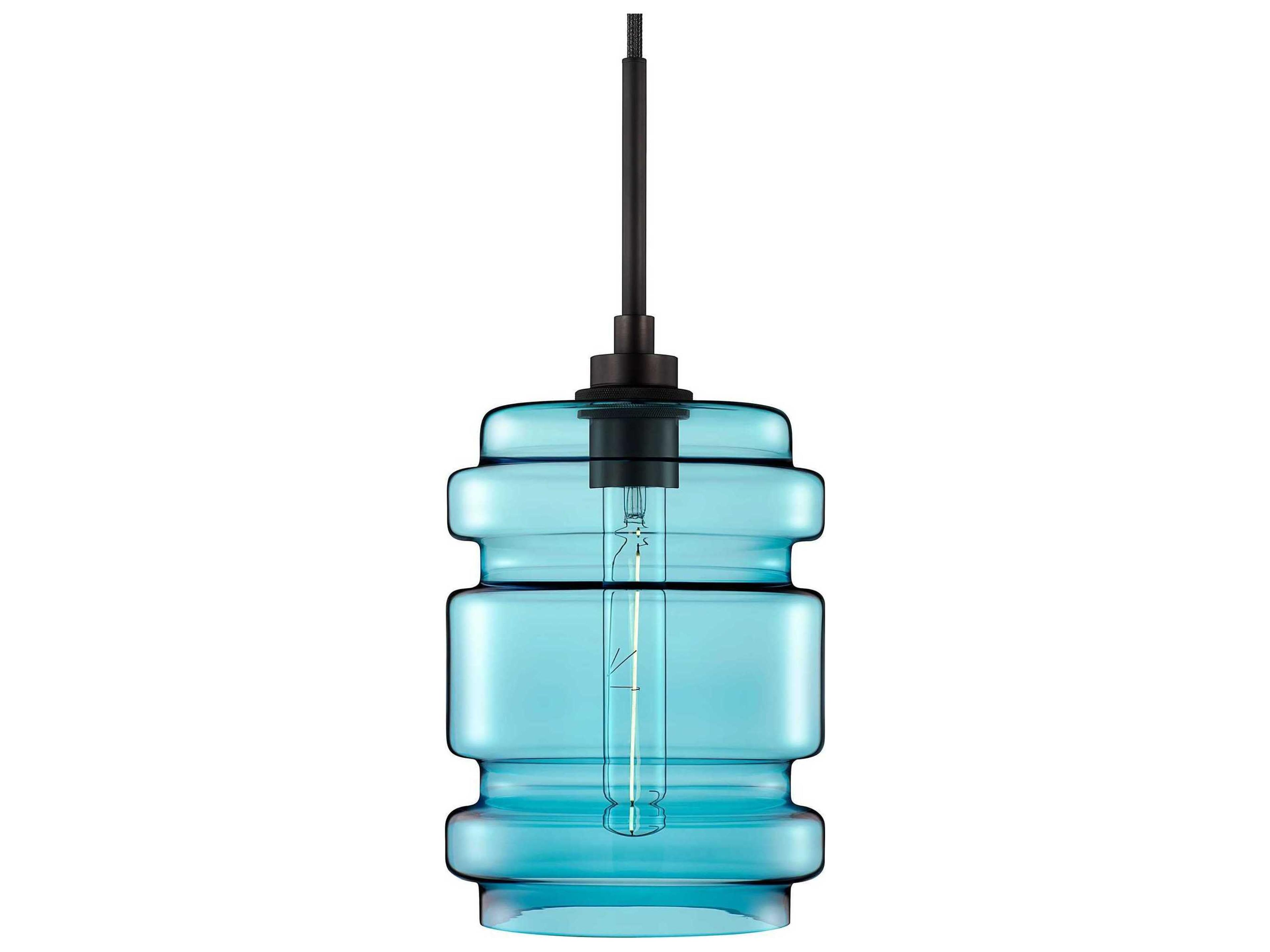 Niche Crystalline Delinea 1-Light Condesa Blue Cylinder Mini Pendant