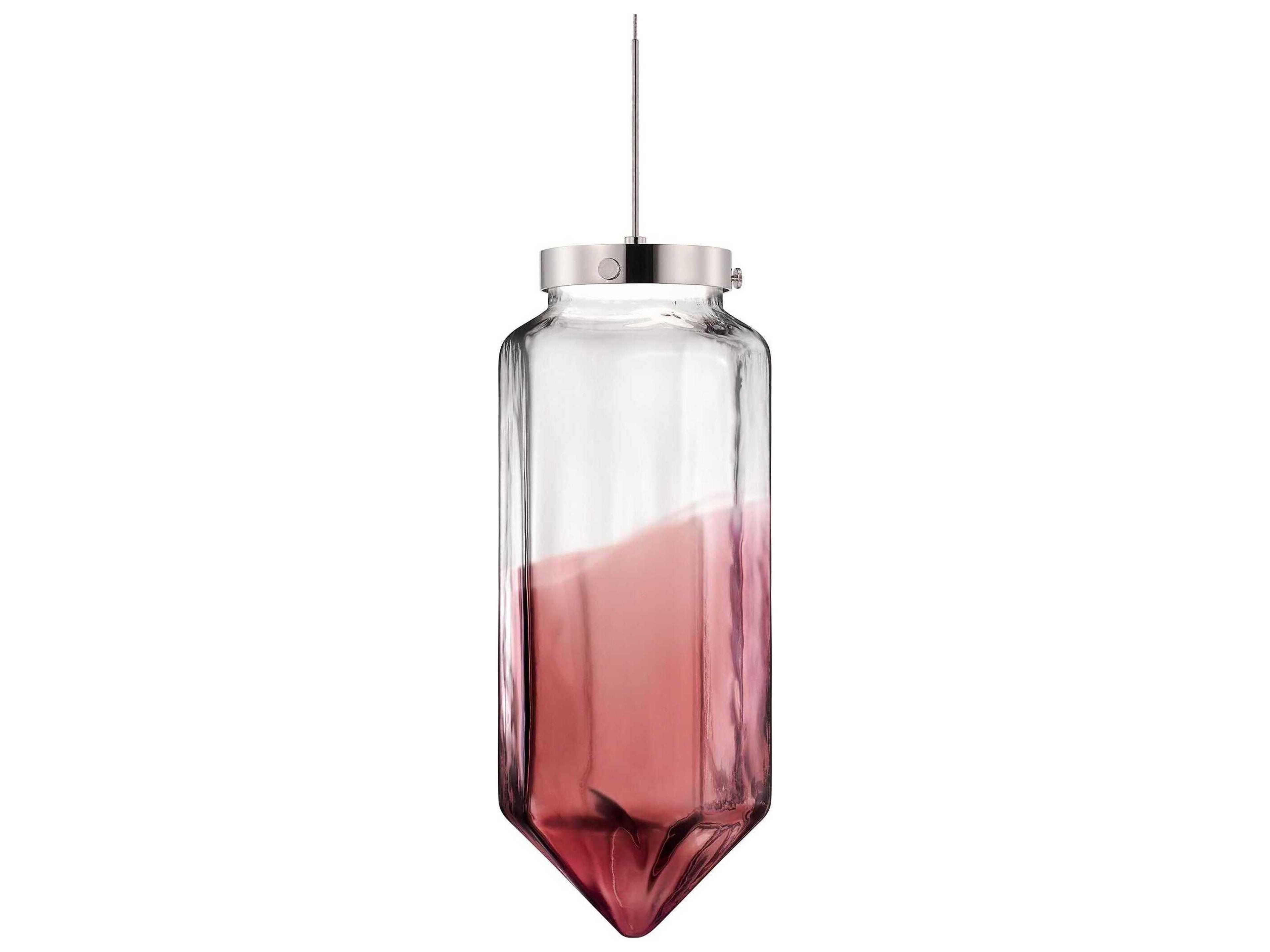 Niche Constellation Facet Grand Fig Clear Pink Cylinder Mini Pendant