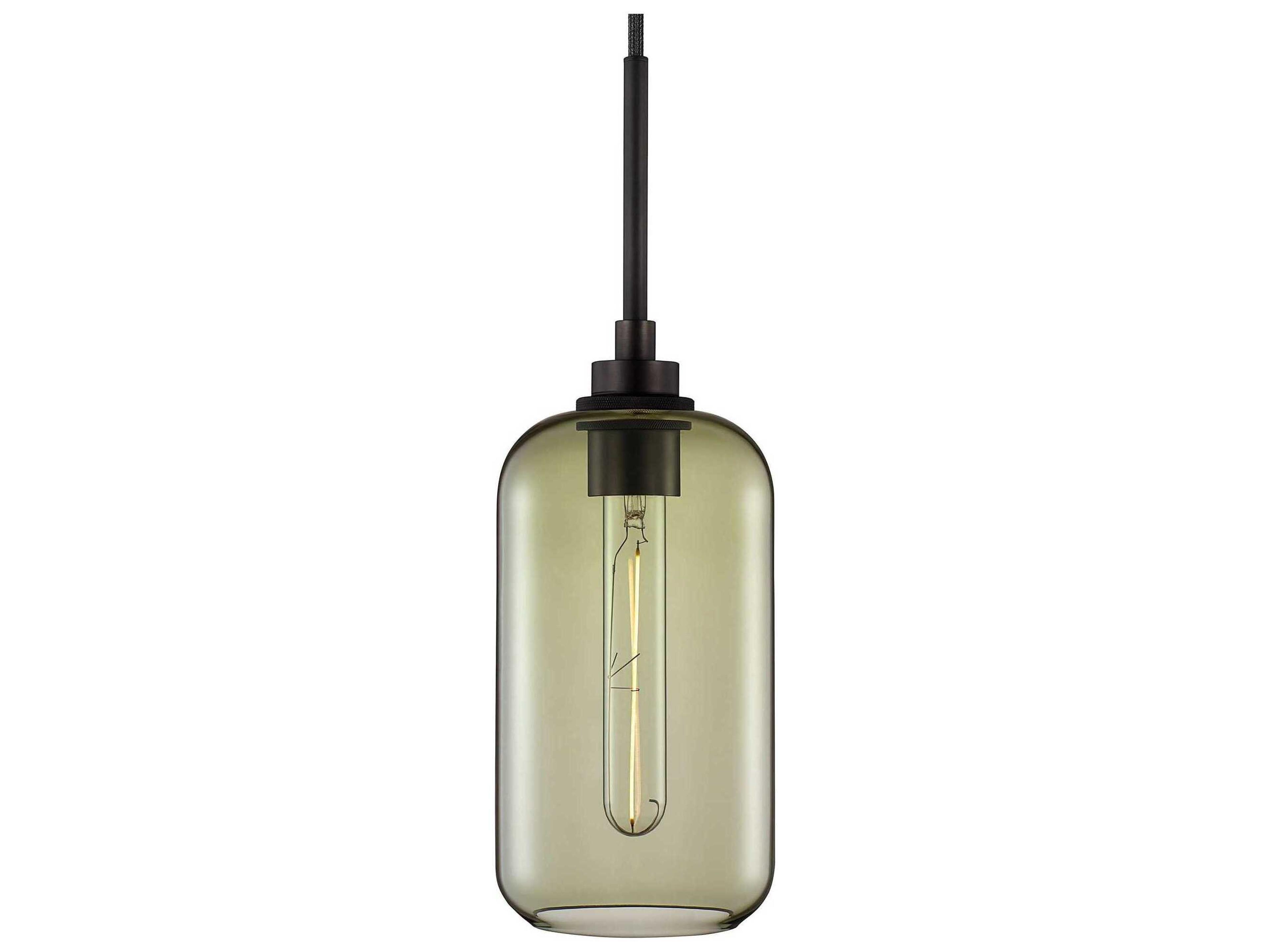Niche Helio 1-Light Moss Green Cylinder Mini Pendant