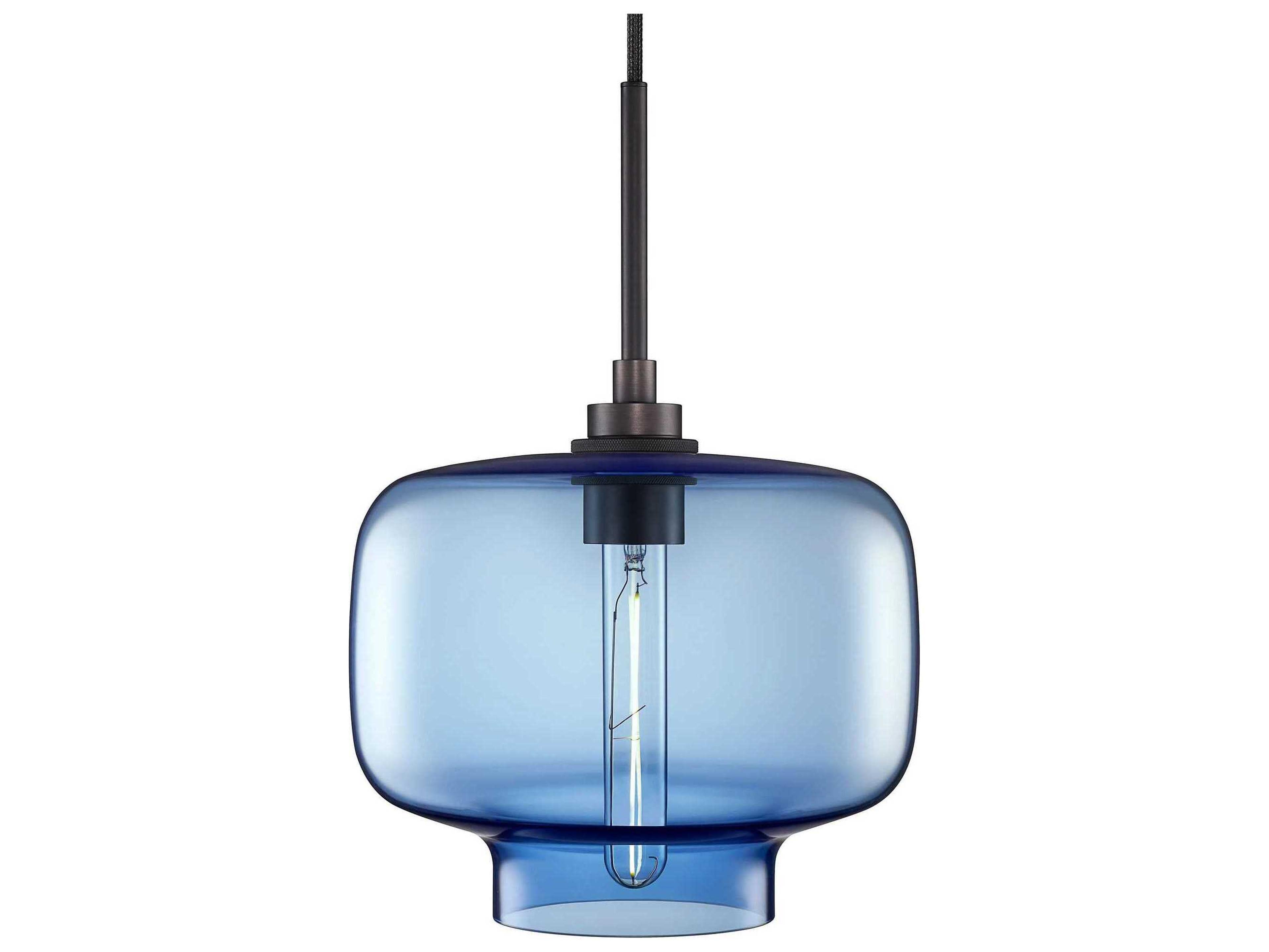 Niche Silica Oculo 1-Light Sapphire Blue Mini Pendant