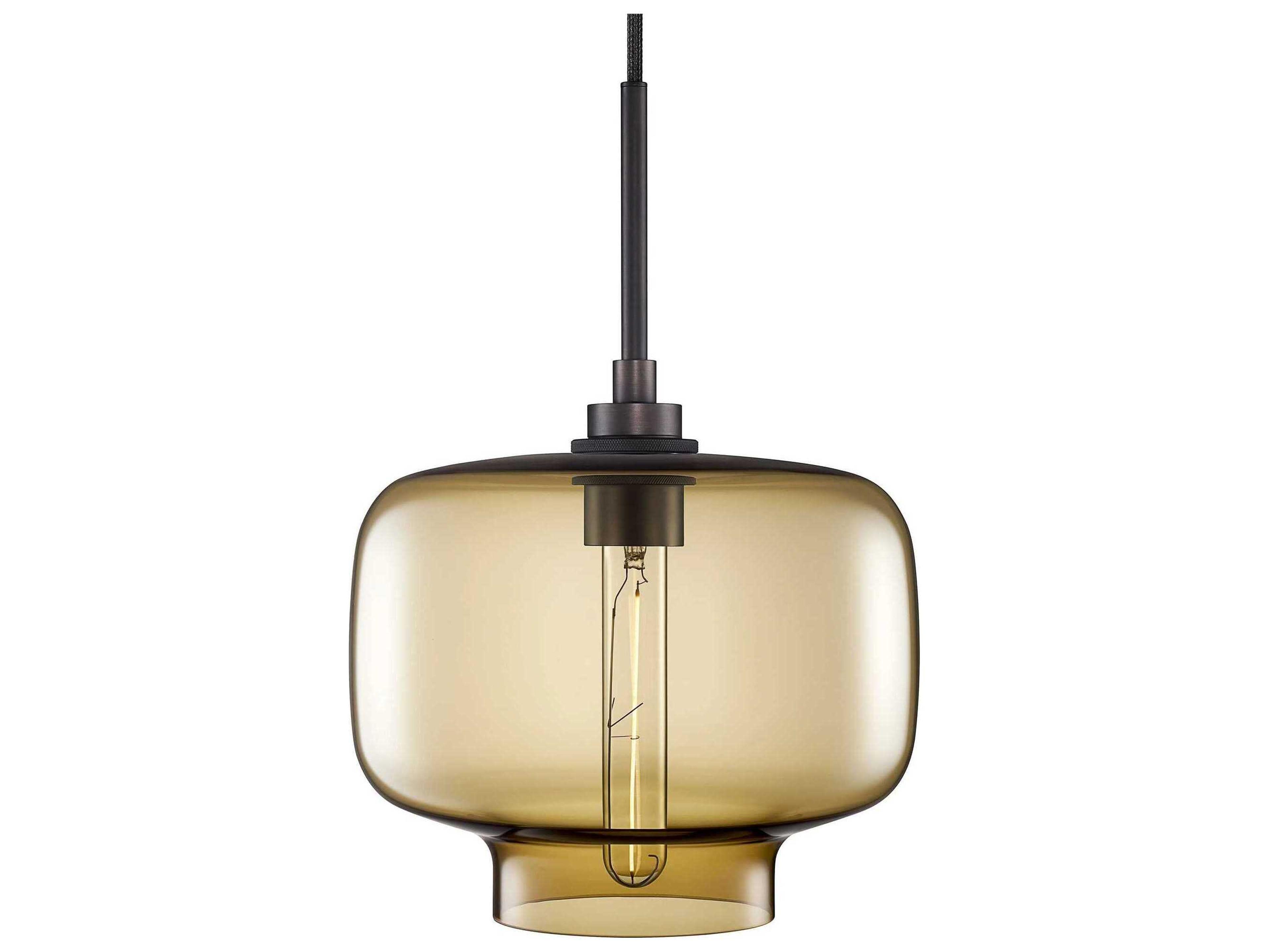 Niche Silica Oculo 1-Light Smoke Yellow Mini Pendant