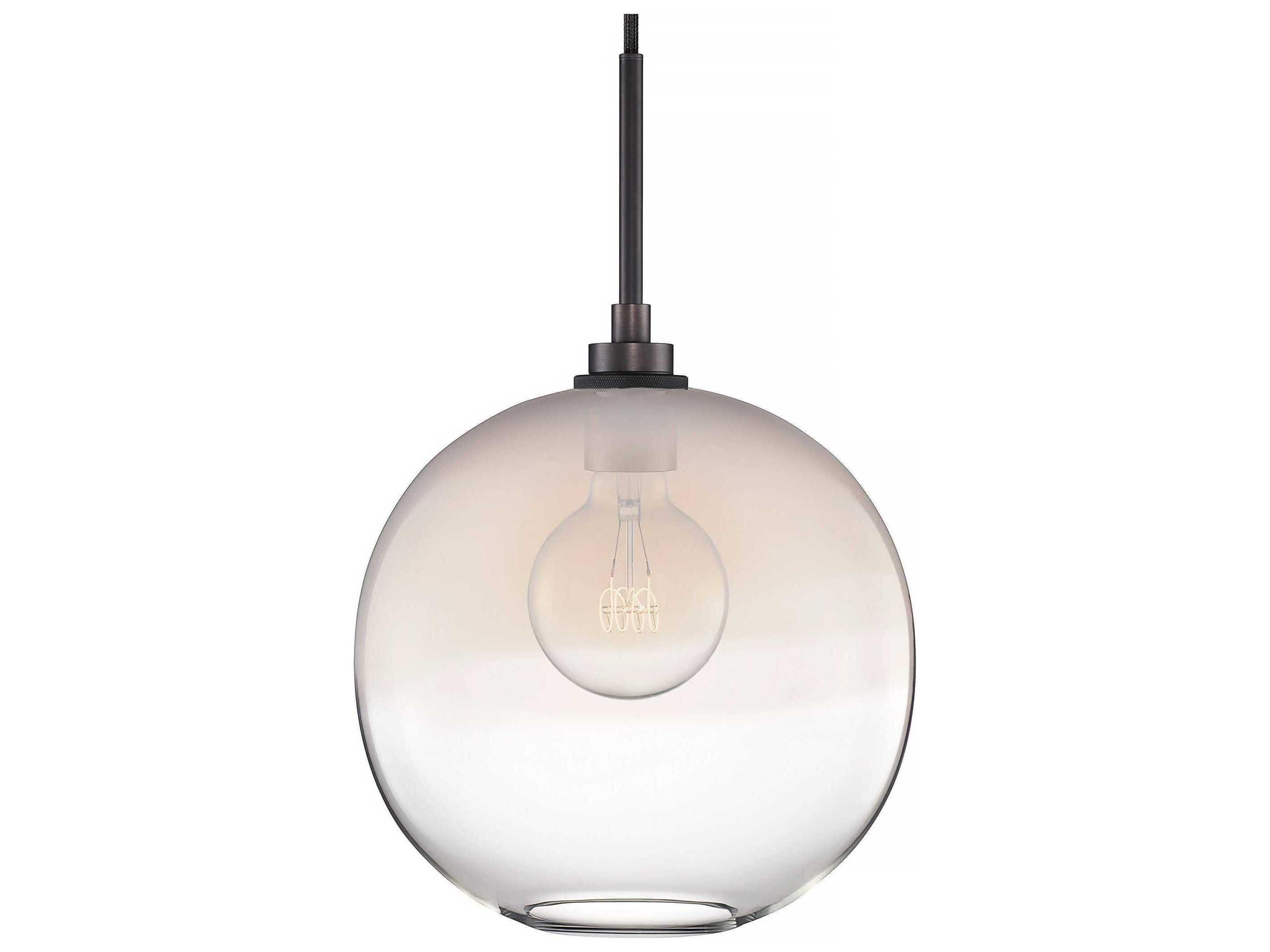 Niche Silica Solitaire Ombra 1-Light Opaline Clear White Globe Mini Pendant