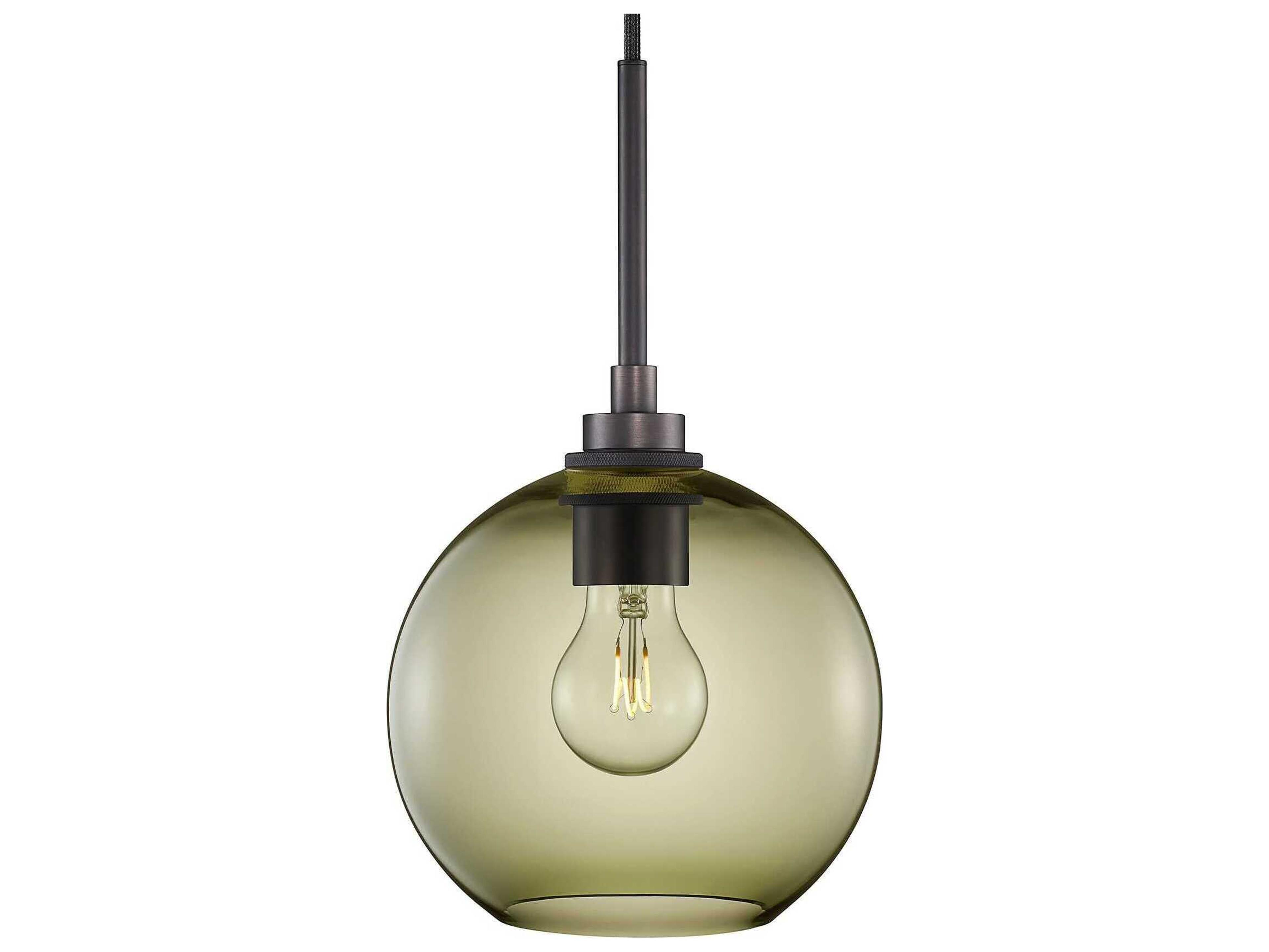Silica Solitaire Petite 1-Light Moss Green Globe Mini Pendant