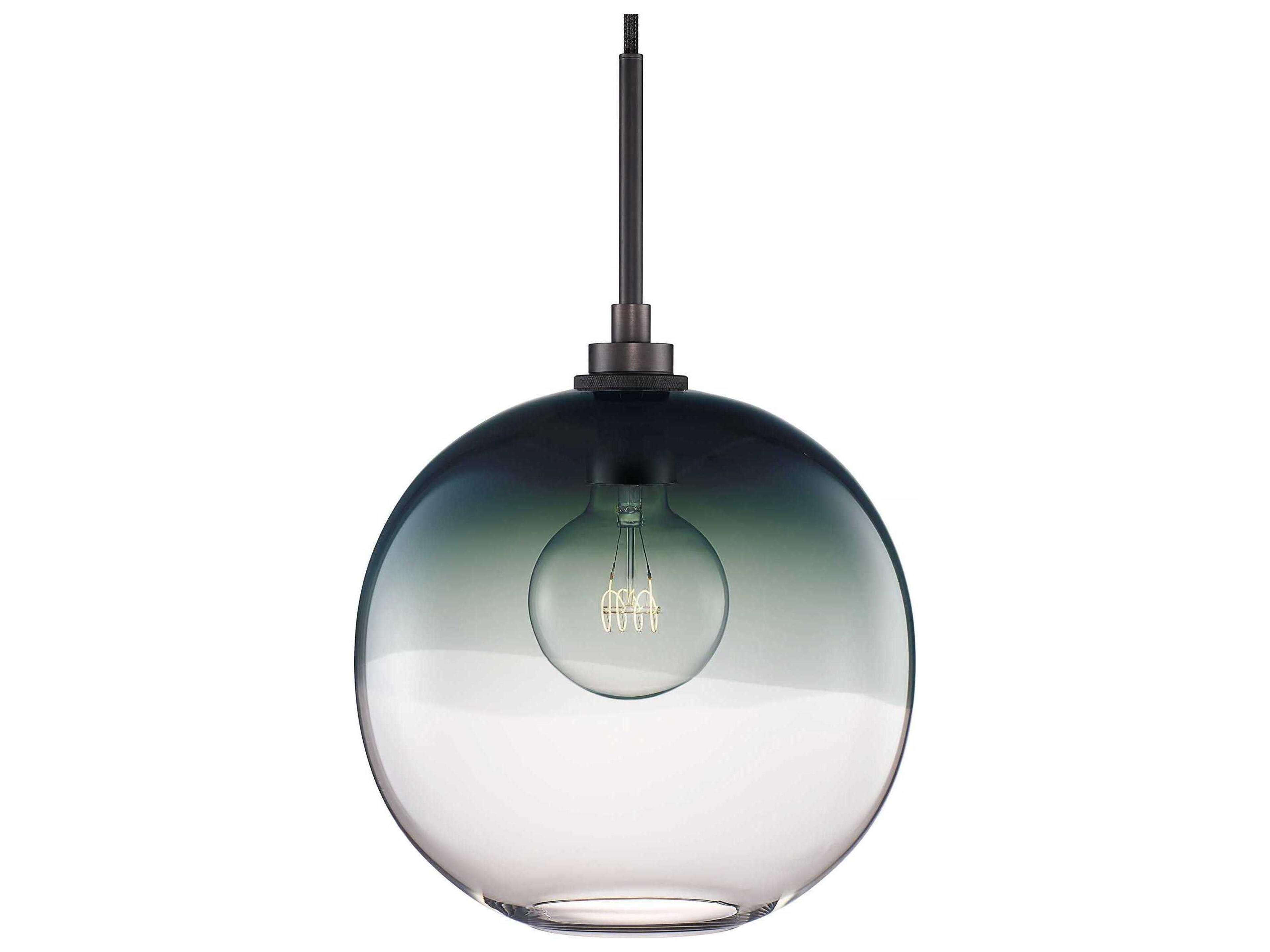 Niche Silica Solitaire Ombra 1-Light Storm Clear Gray Globe Mini Pendant