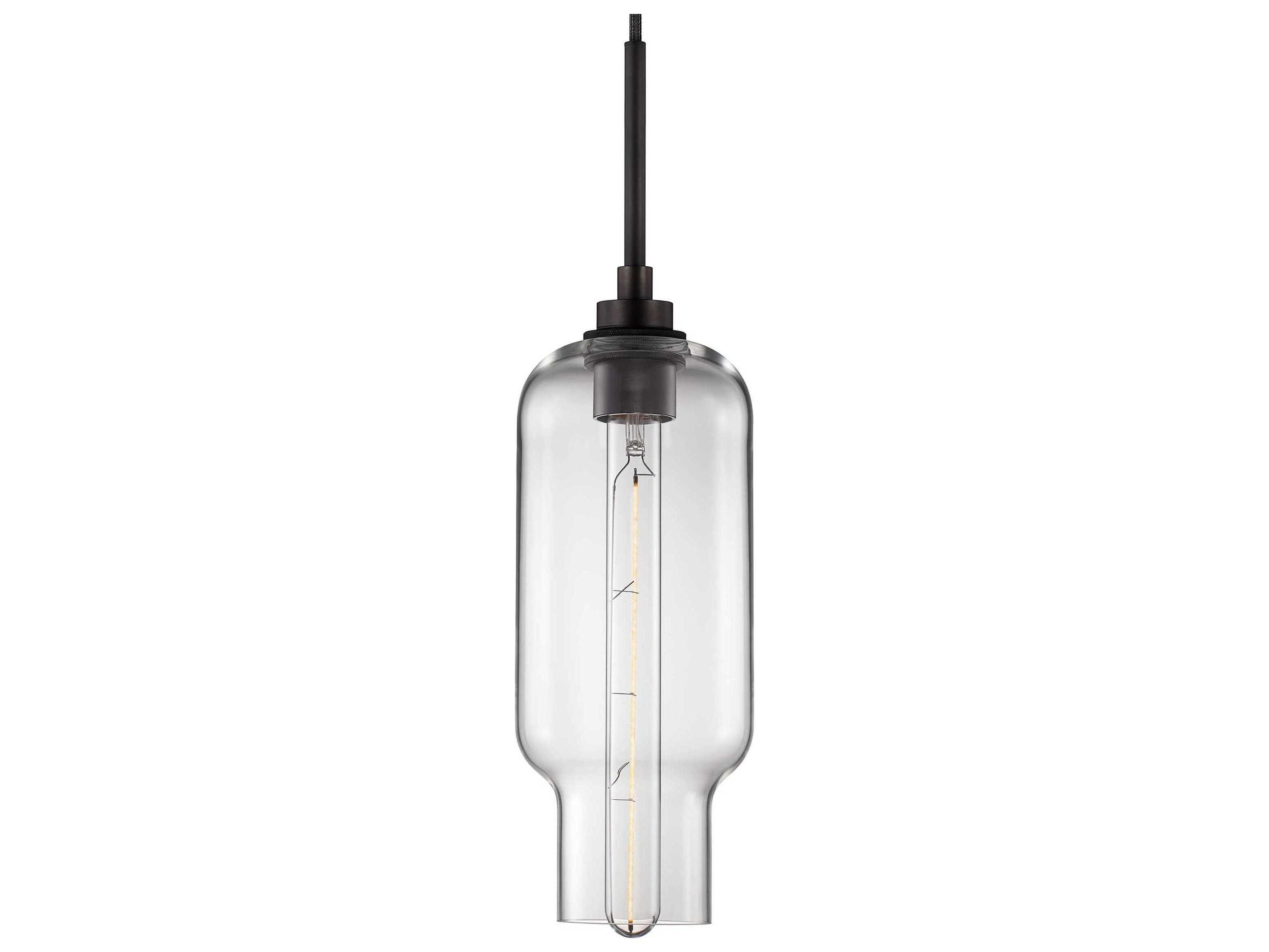 Niche Silica Pharos 1-Light Clear Cylinder Mini Pendant