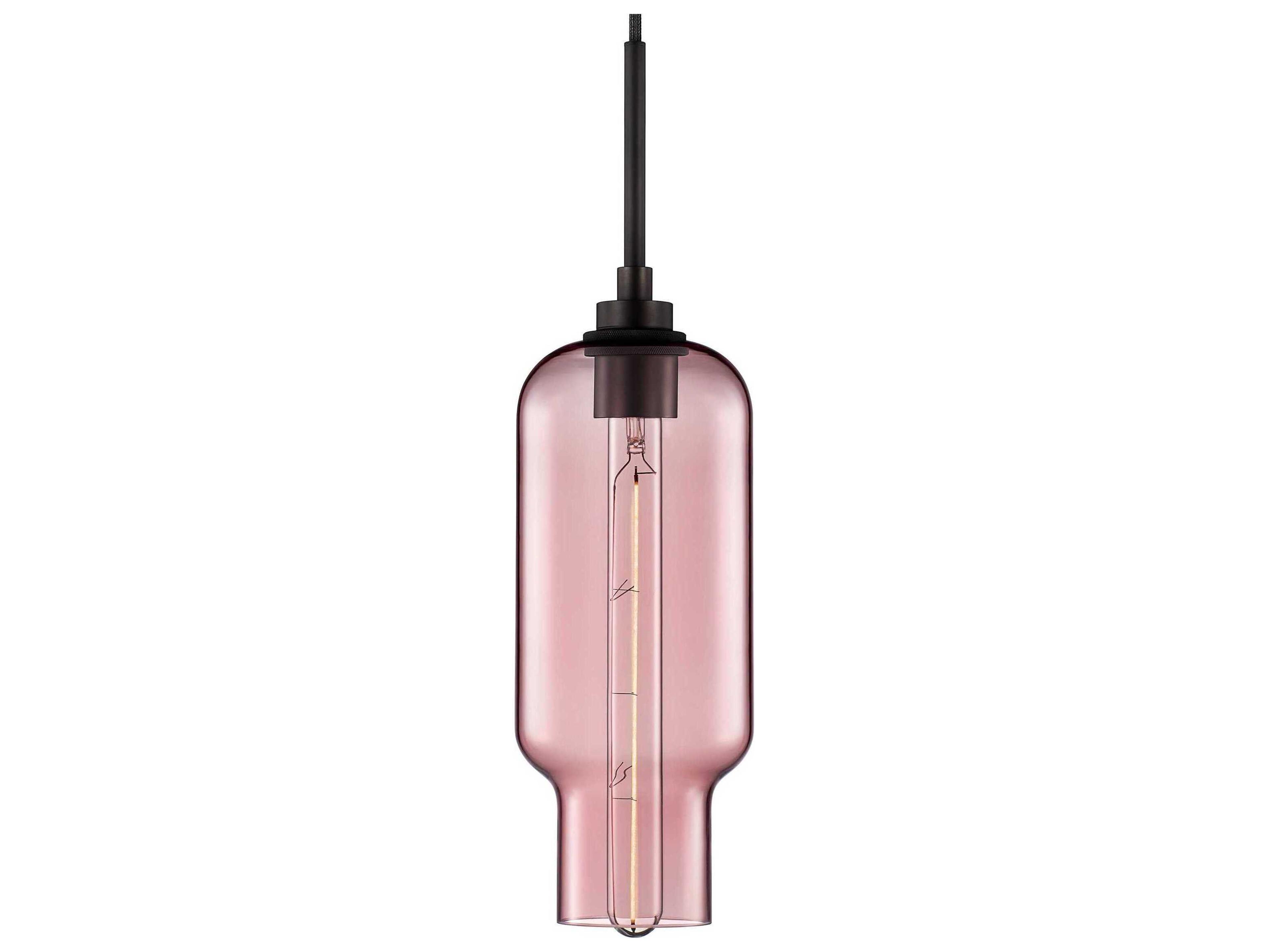 Niche Silica Pharos 1-Light Fig Pink Cylinder Mini Pendant
