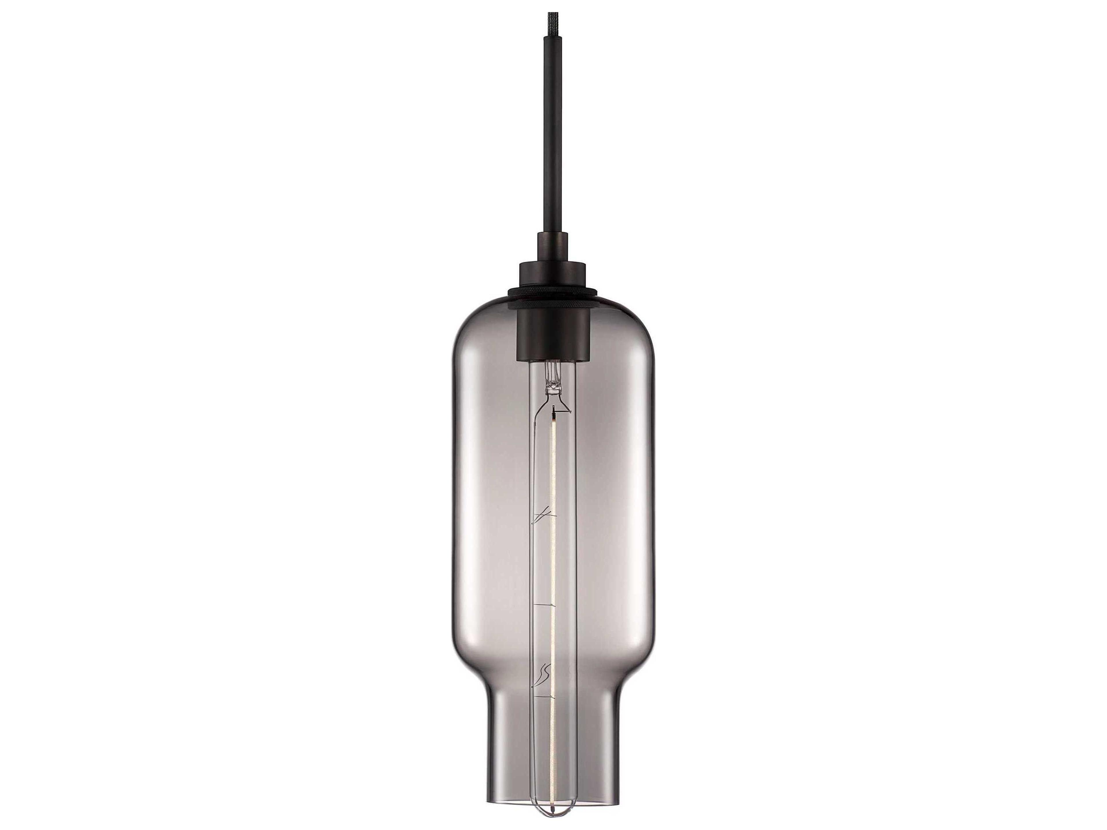 Niche Silica Pharos 1-Light Gray Cylinder Mini Pendant