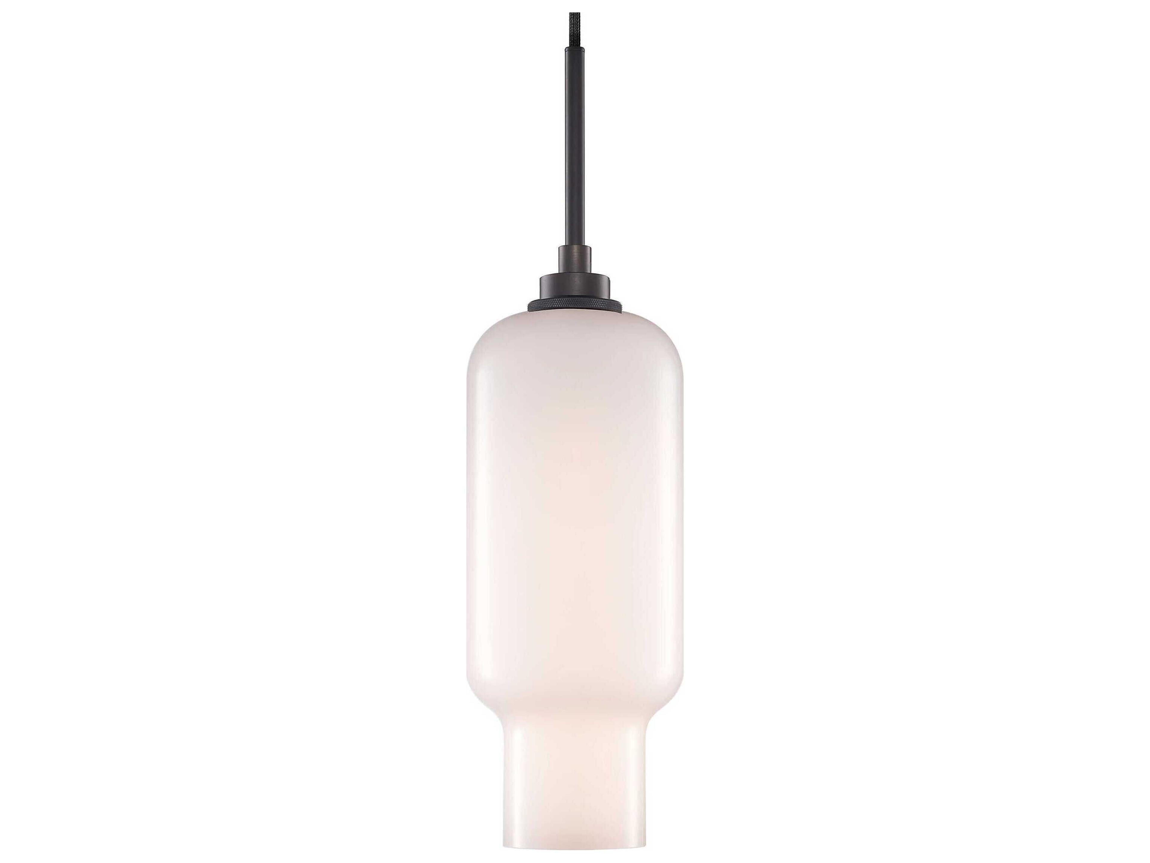 Niche Silica Pharos 1-Light Opaline White Cylinder Mini Pendant