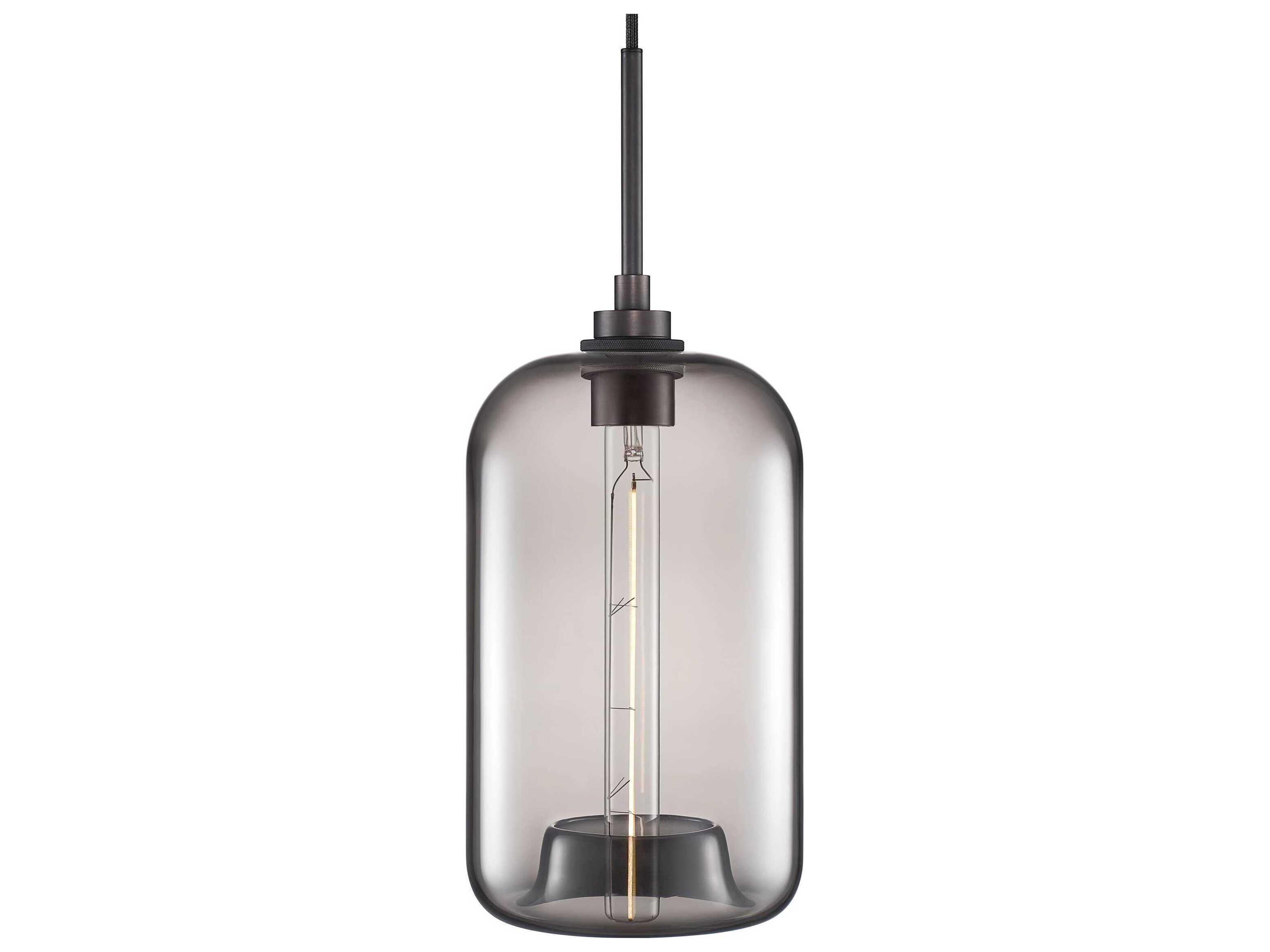 Niche Silica Pod 1-Light Gray Cylinder Mini Pendant