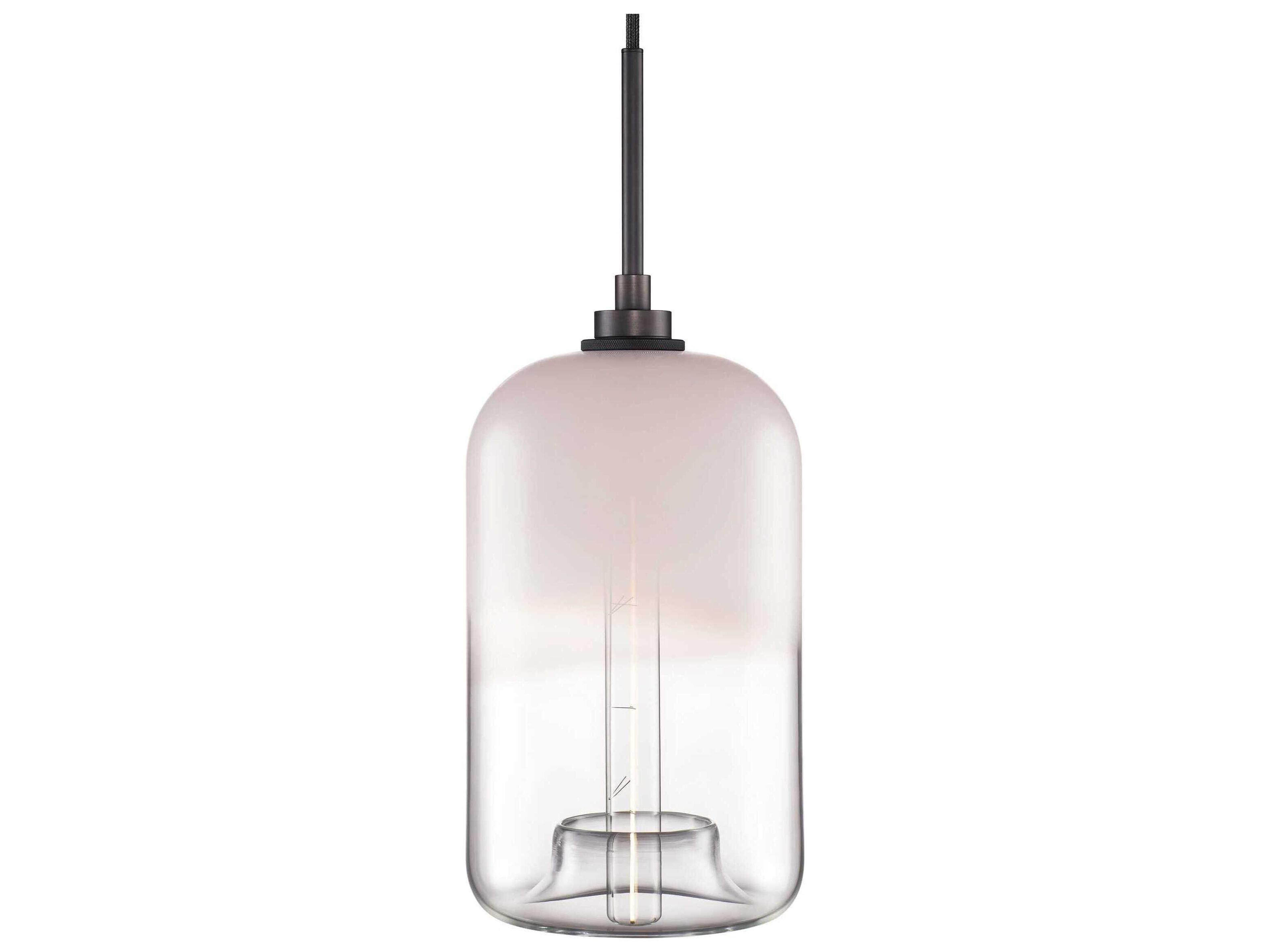 Niche Silica Pod Ombra 1-Light Opaline Clear White Cylinder Pendant