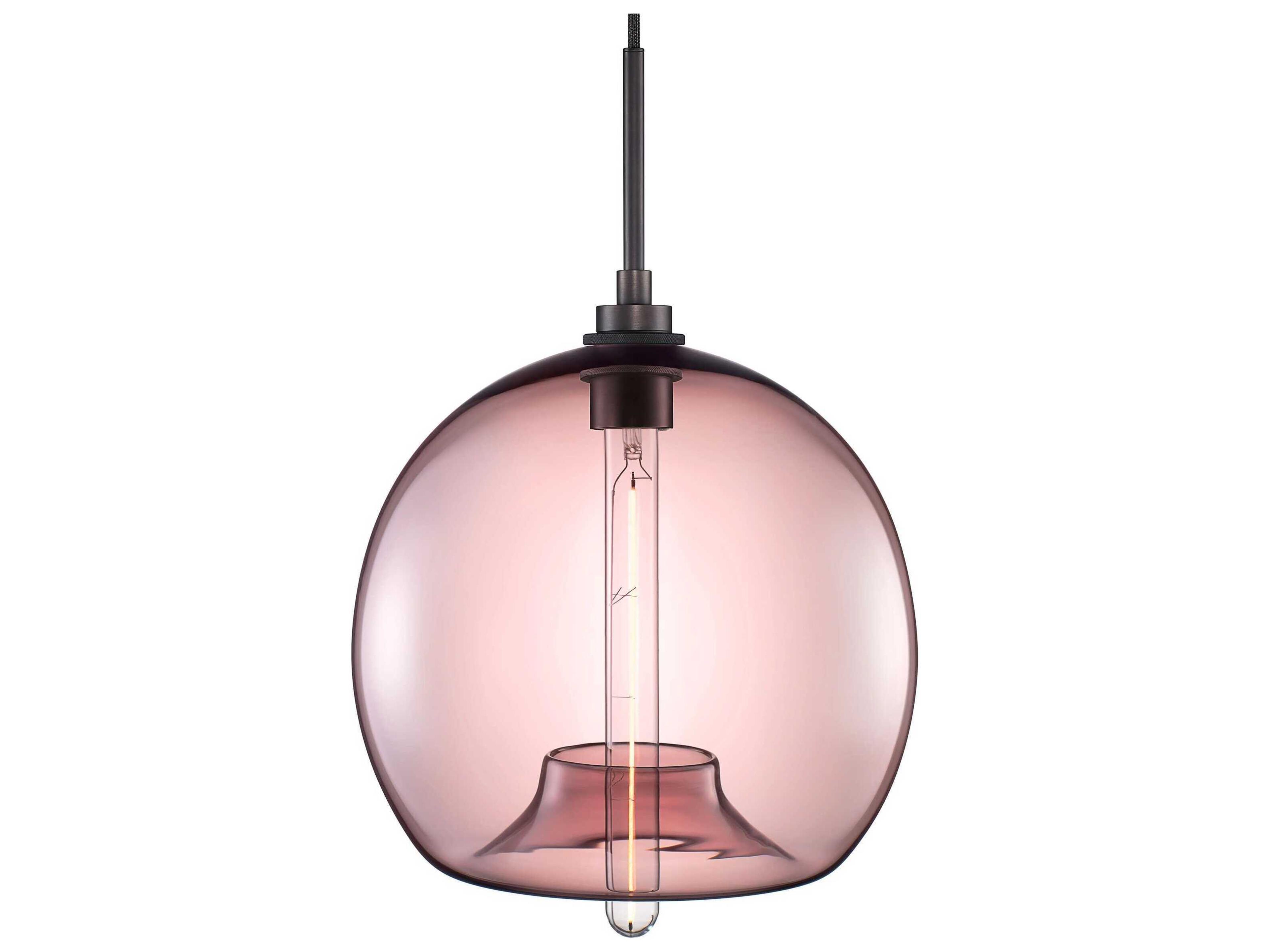 Niche Silica Stamen 1-Light Fig Pink Globe Mini Pendant