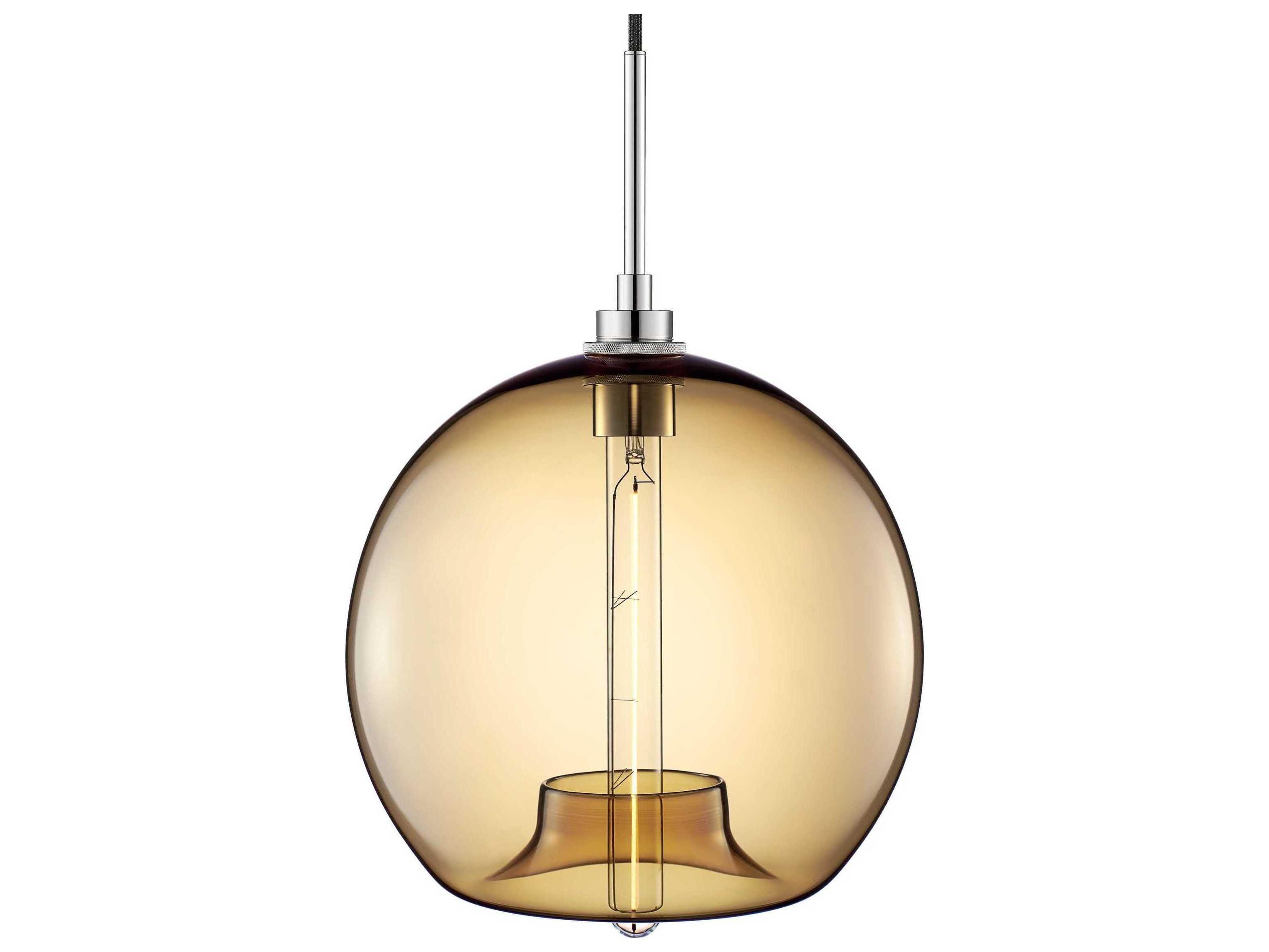 Niche Silica Stamen 1-Light Smoke Yellow Globe Mini Pendant