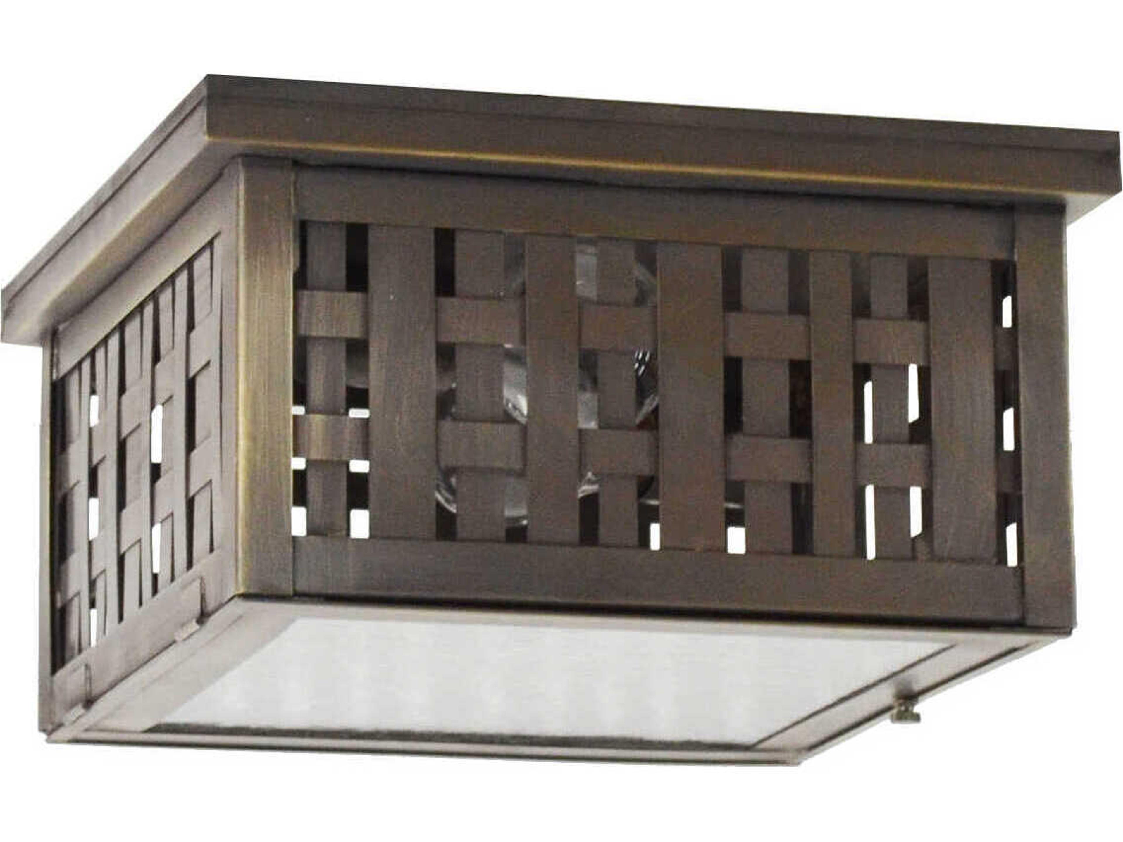 Northeast Lantern Weave 2-Light Brown Flush Mount