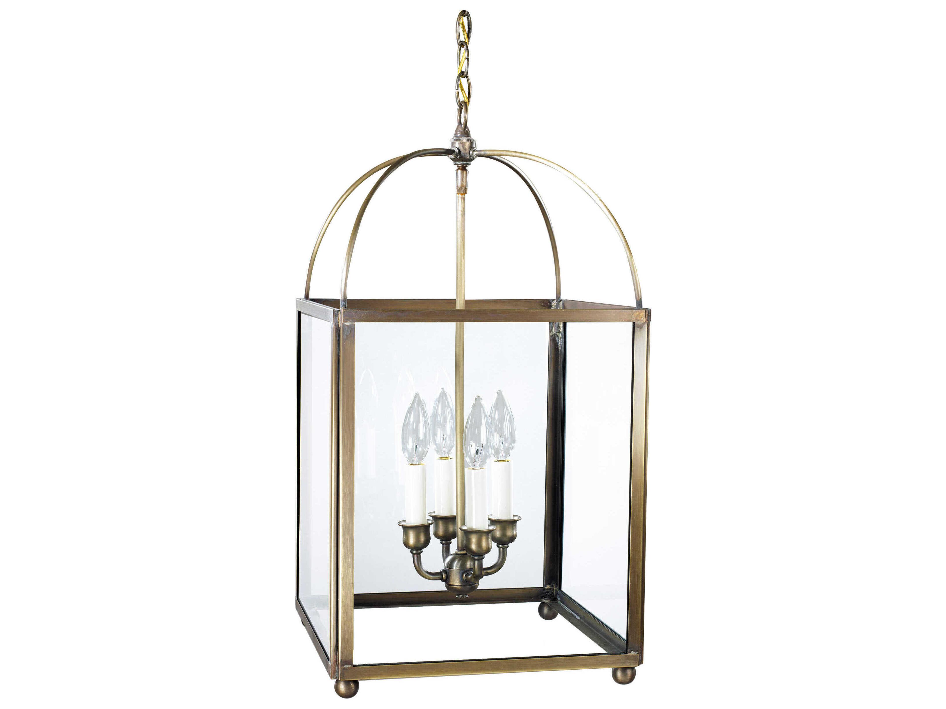 Northeast Lantern Foyer 4-Light Brass Pendant