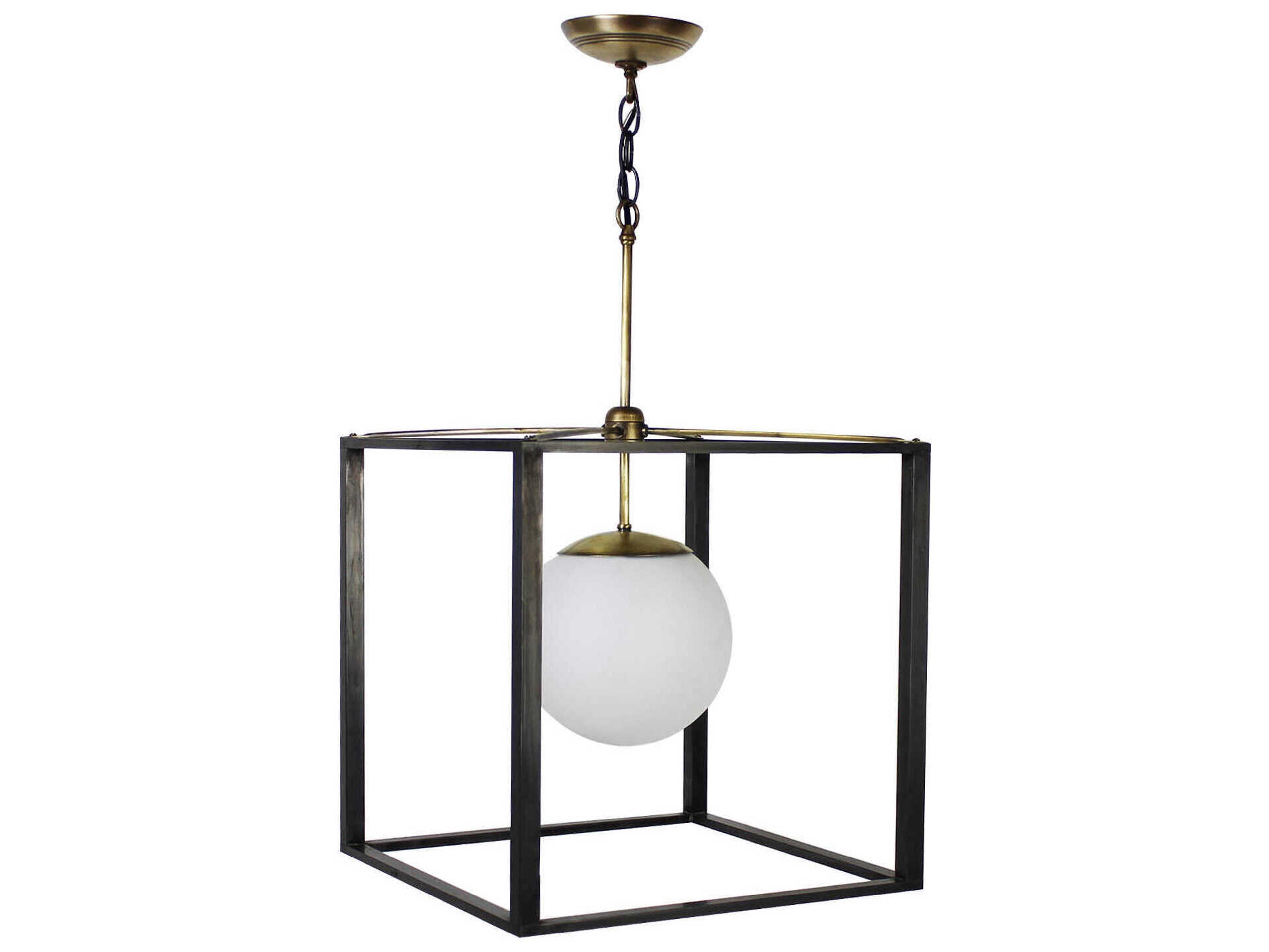 Northeast Lantern Foyer Miami 1-Light Black Globe Pendant