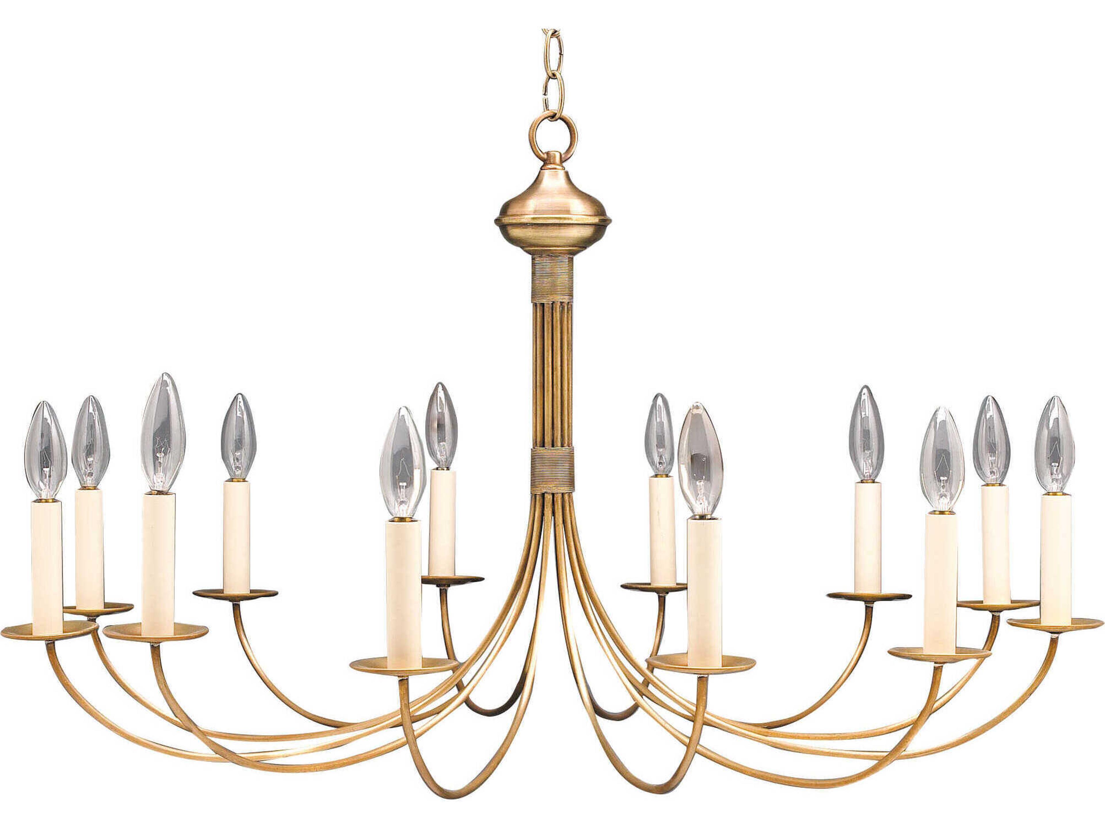Northeast Lantern 12-Light Brass Candelabra Chandelier