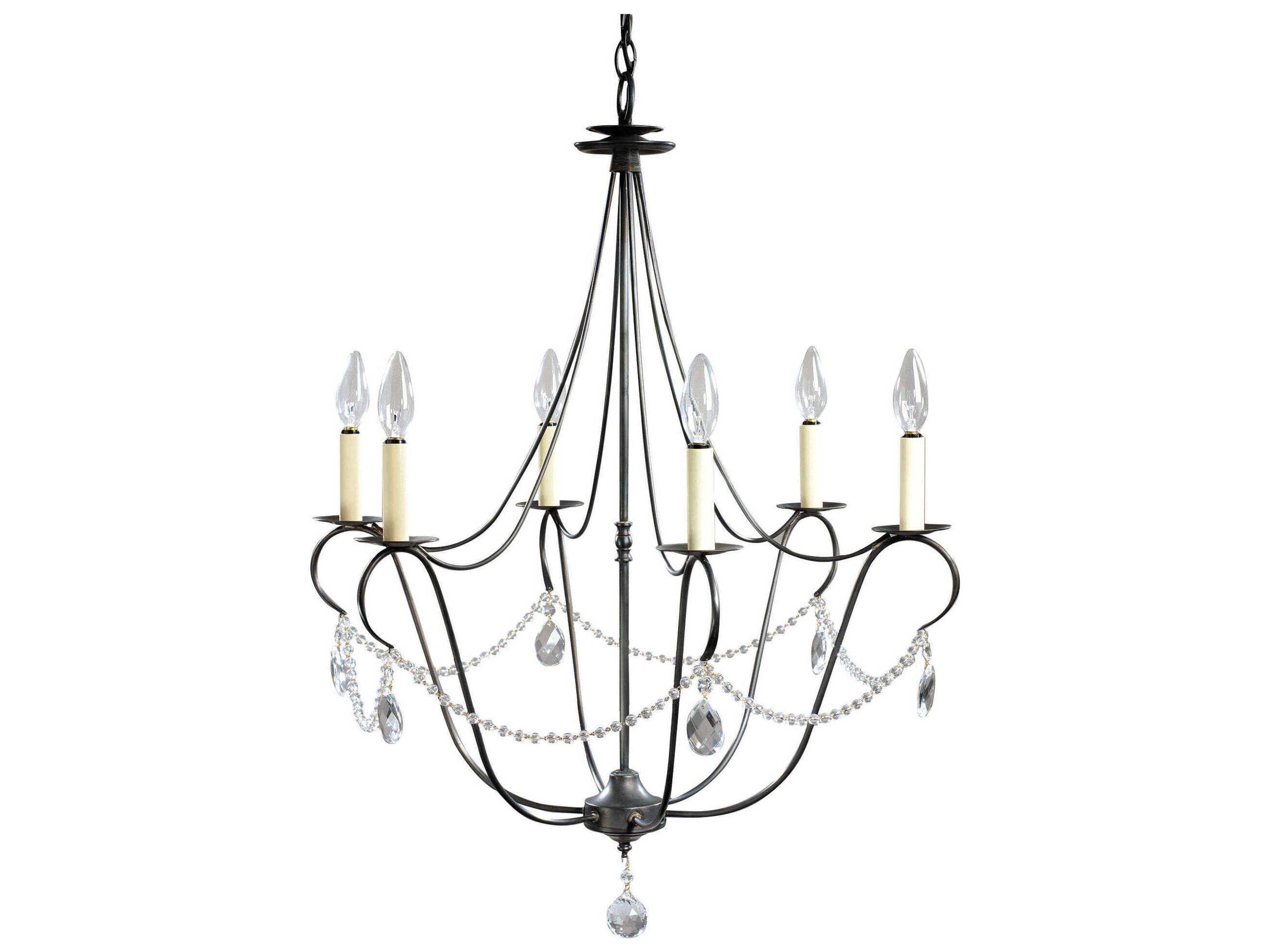 Northeast Lantern 6-Light Black Candelabra Chandelier