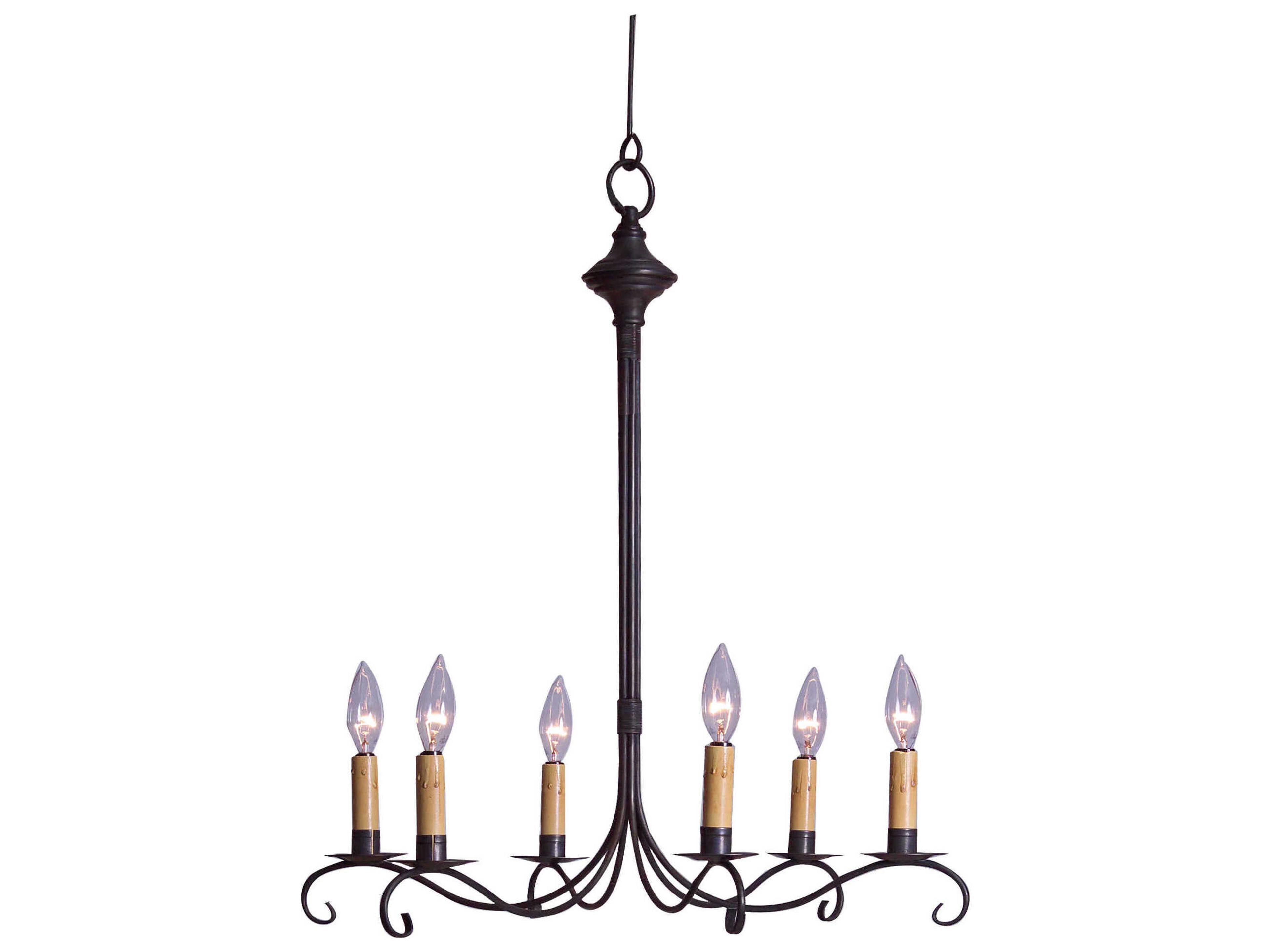 Northeast Lantern 6-Light Black Candelabra Chandelier