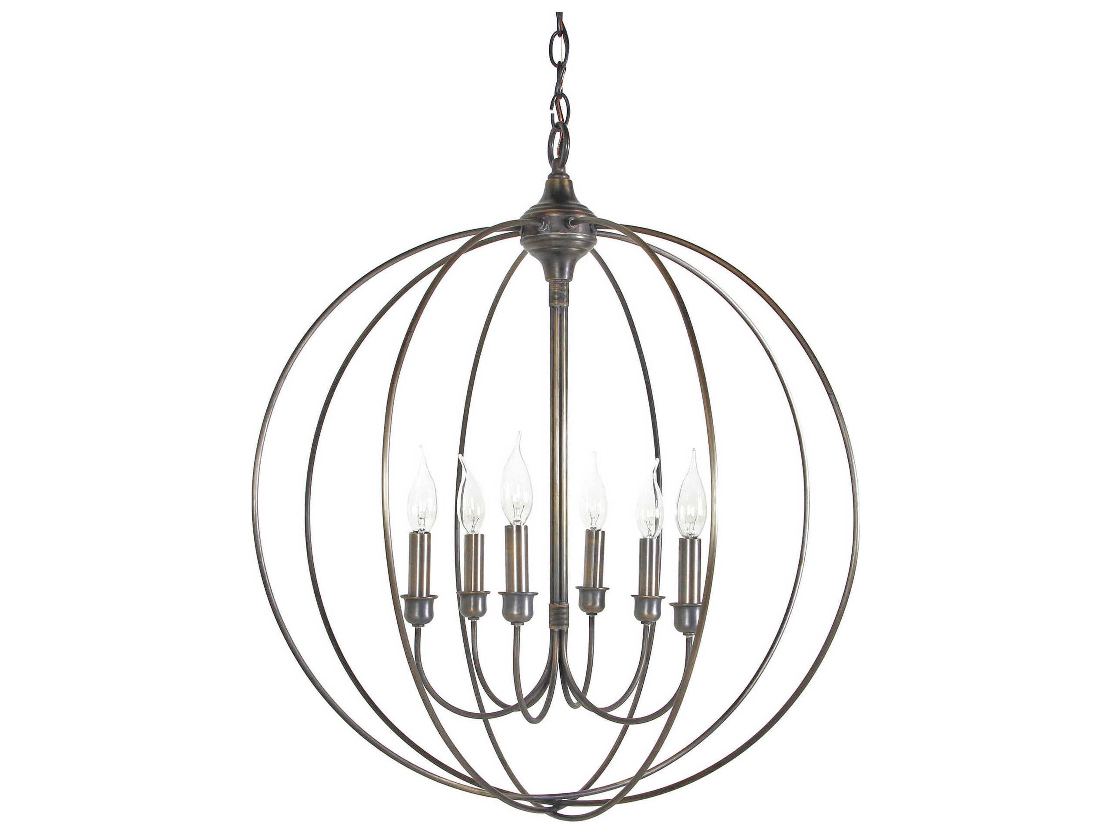 Northeast Lantern Orb 6-Light Gray Globe Chandelier