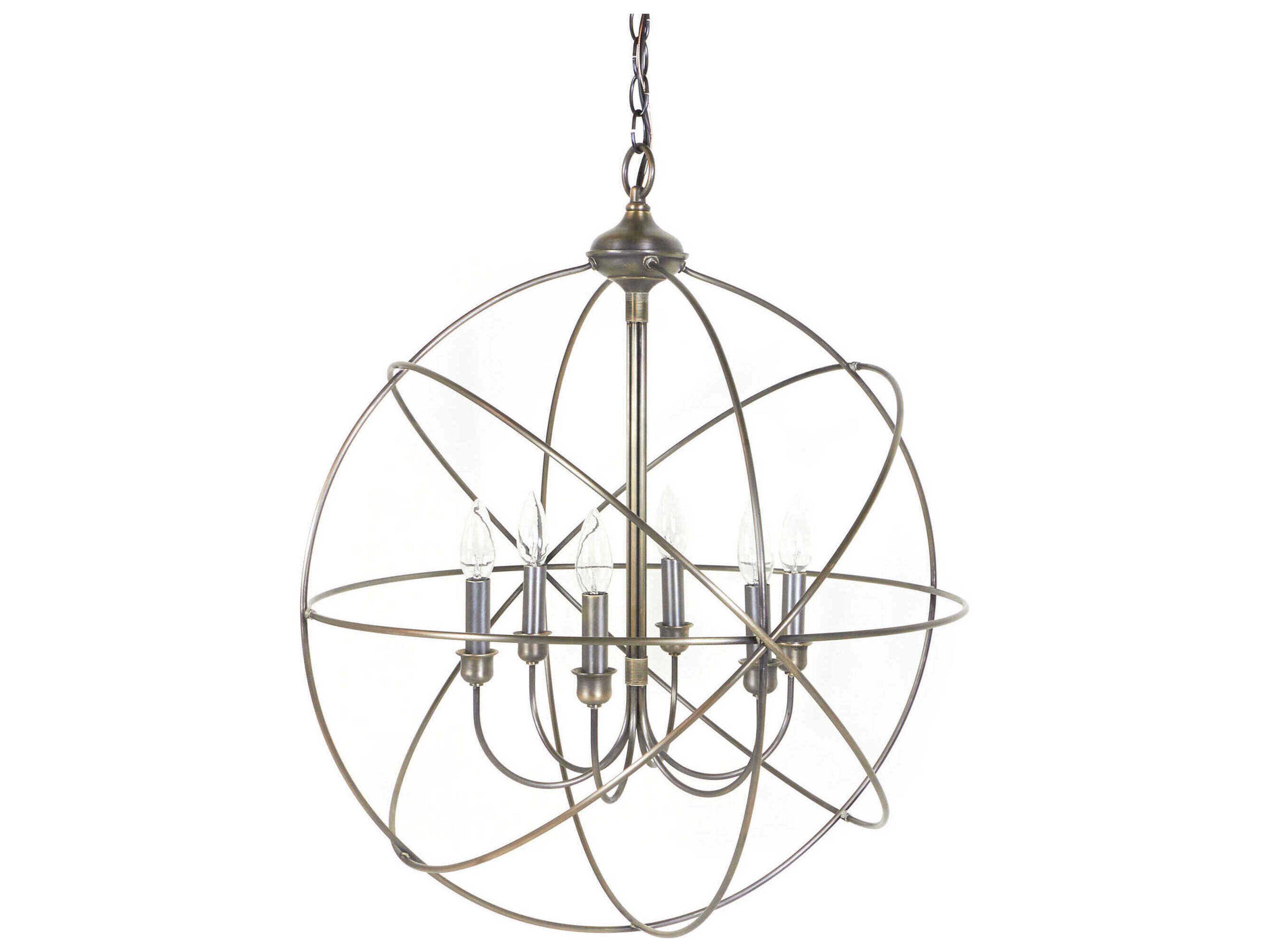 Northeast Lantern Orb 6-Light Gray Globe Chandelier