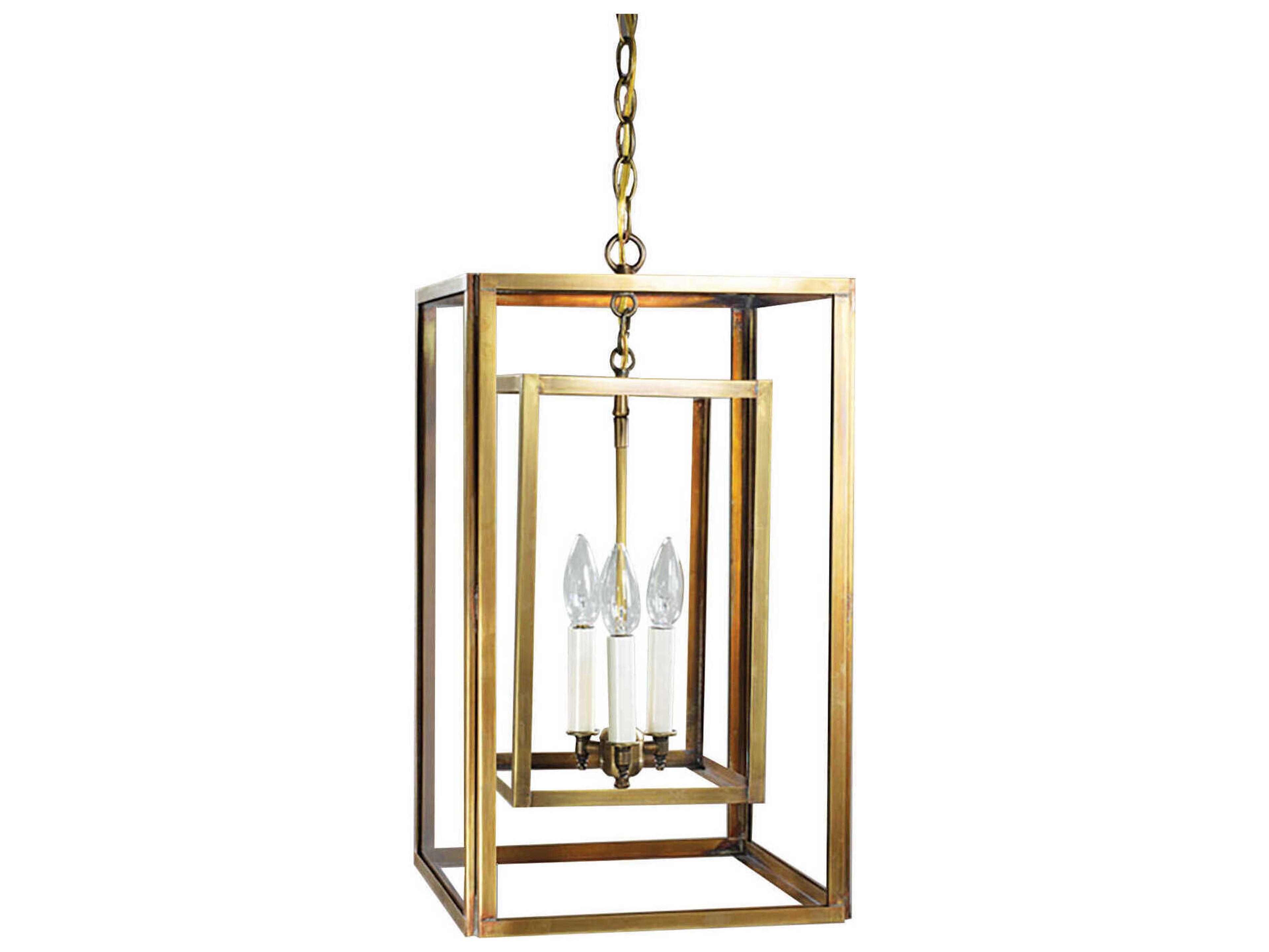 Northeast Lantern Foyer 3-Light Brass Mini Pendant