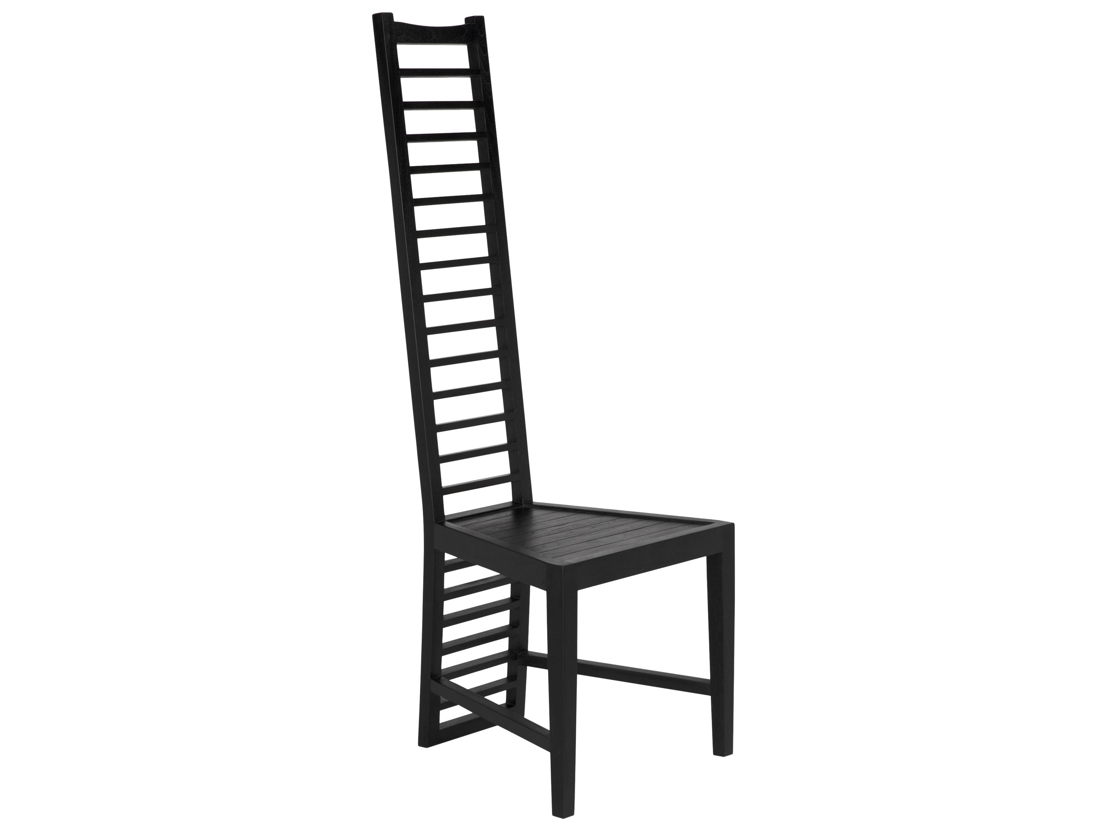 Noir Morris Mindi Wood Black Armless Dining Chair