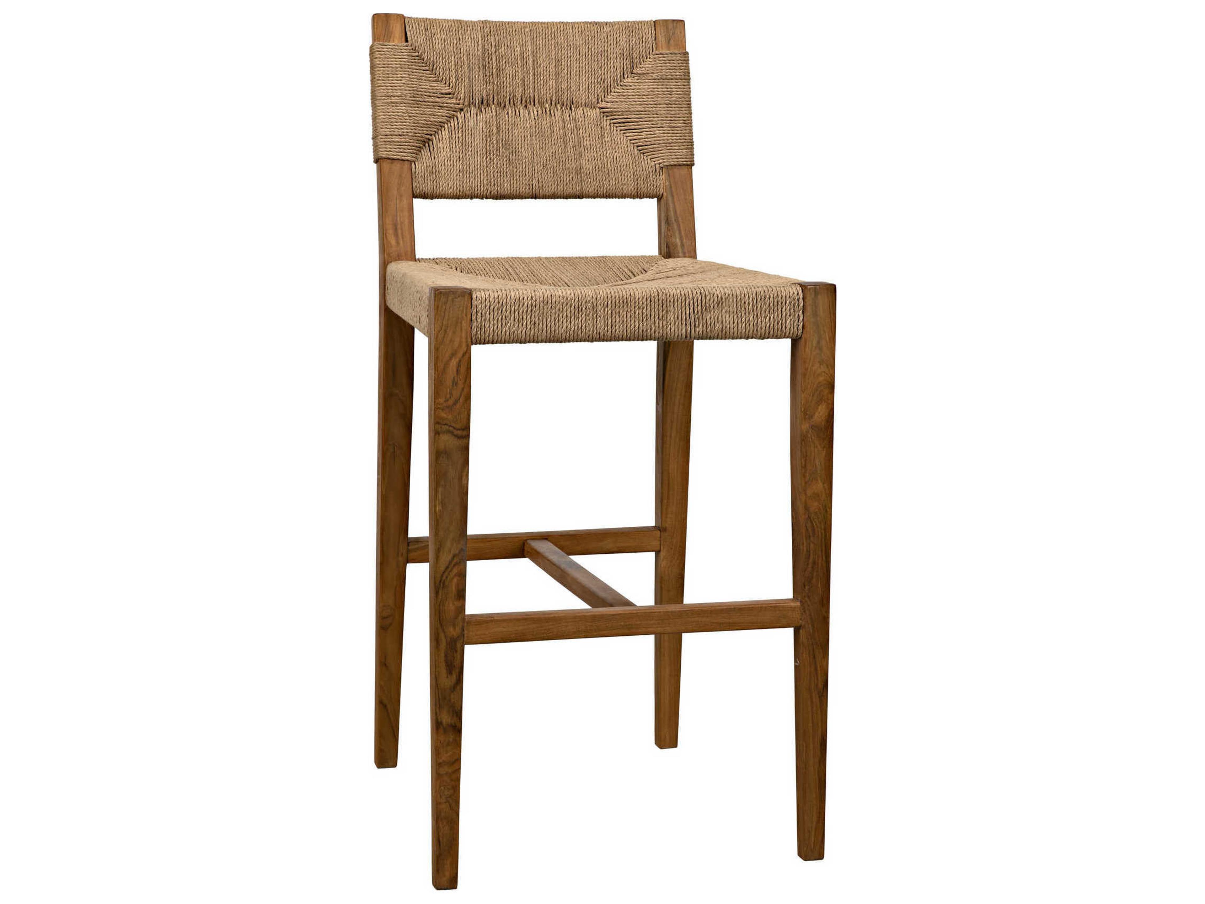 Noir Teak Wood Natural Counter Stool