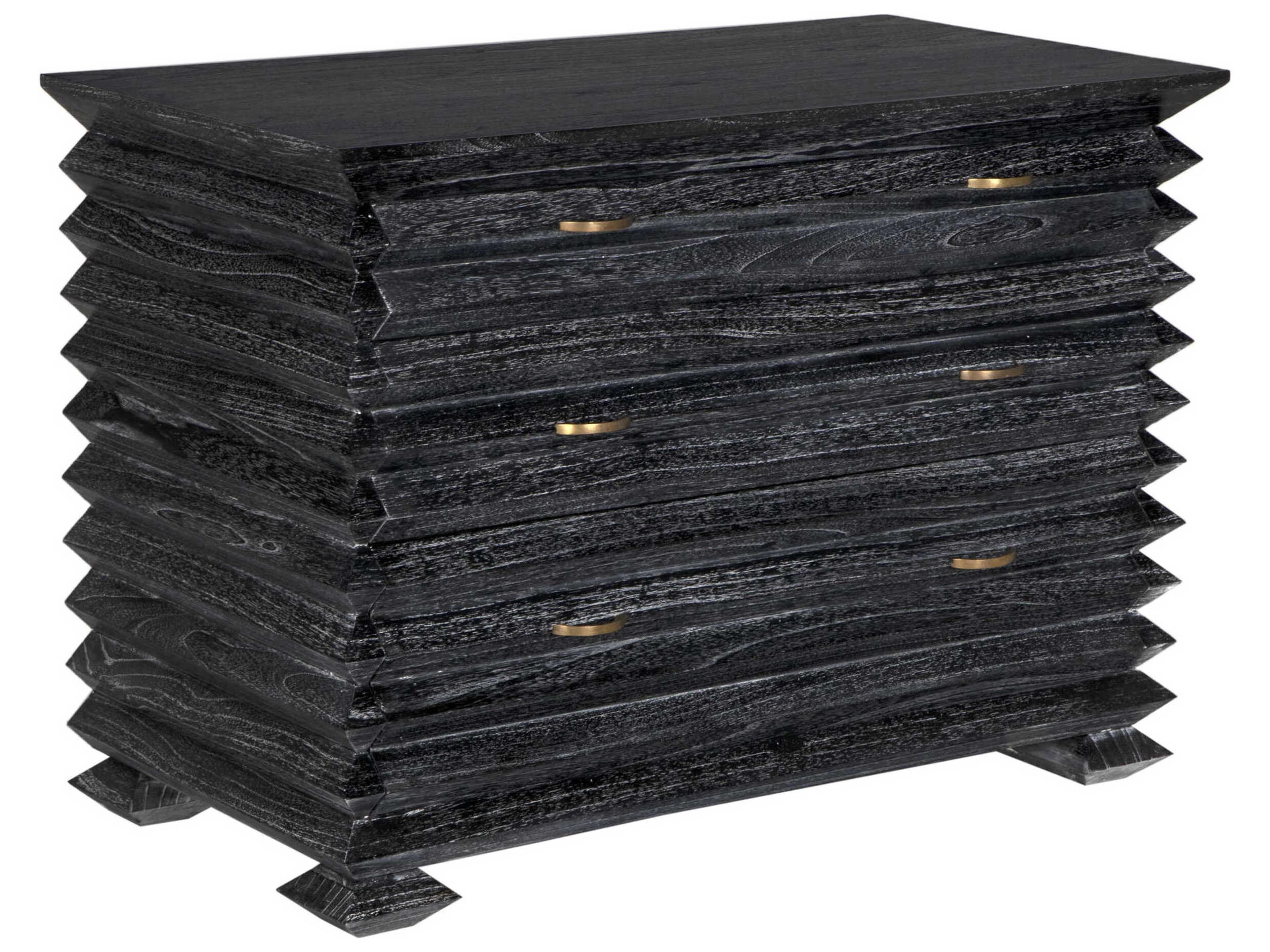 Noir Tiago Cinder Black Mindi Wood Accent Chest