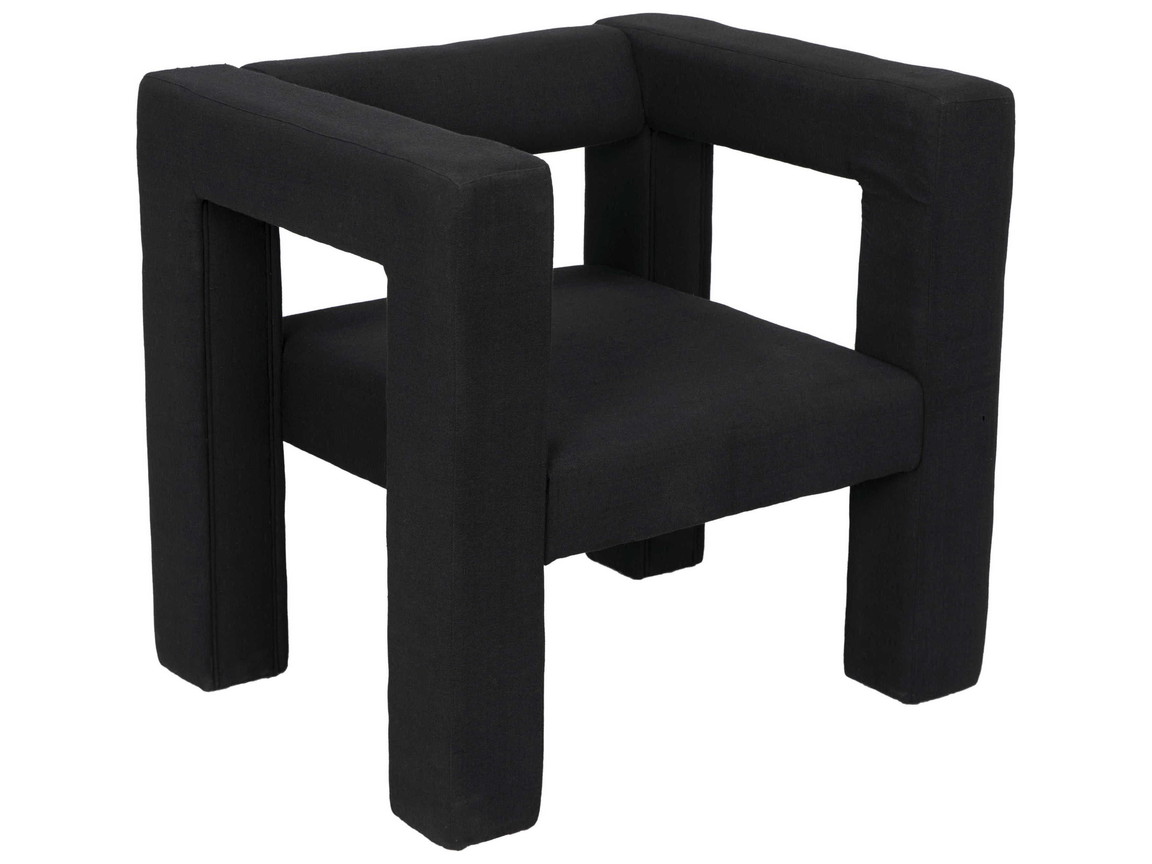 Noir Felix Black Fabric Accent Chair