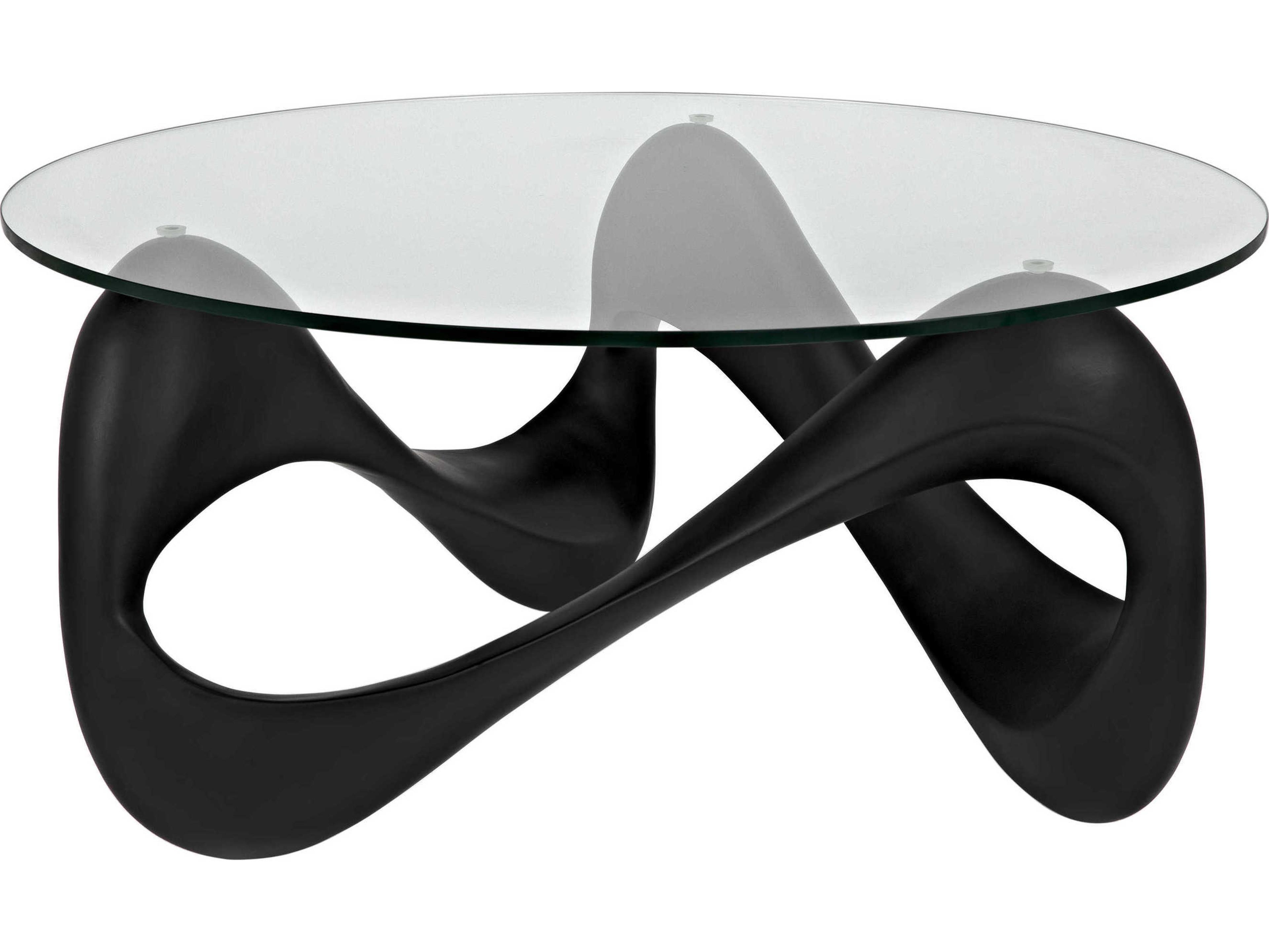 Noir Round Glass Coffee Table