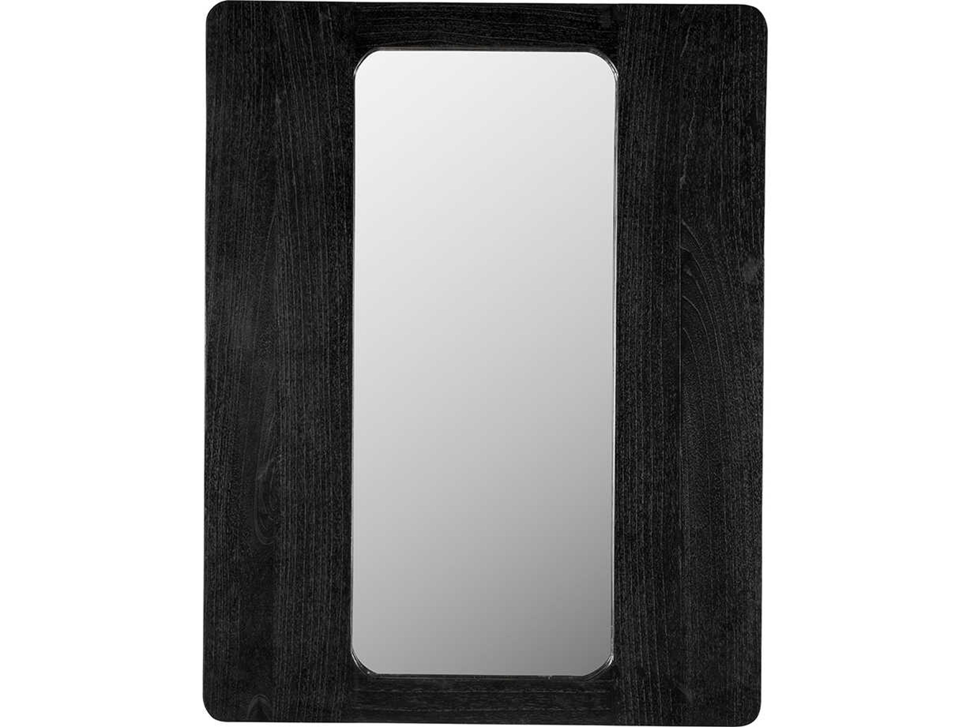 Noir Franklin Charcoal Black Wall Mirror Rectangular