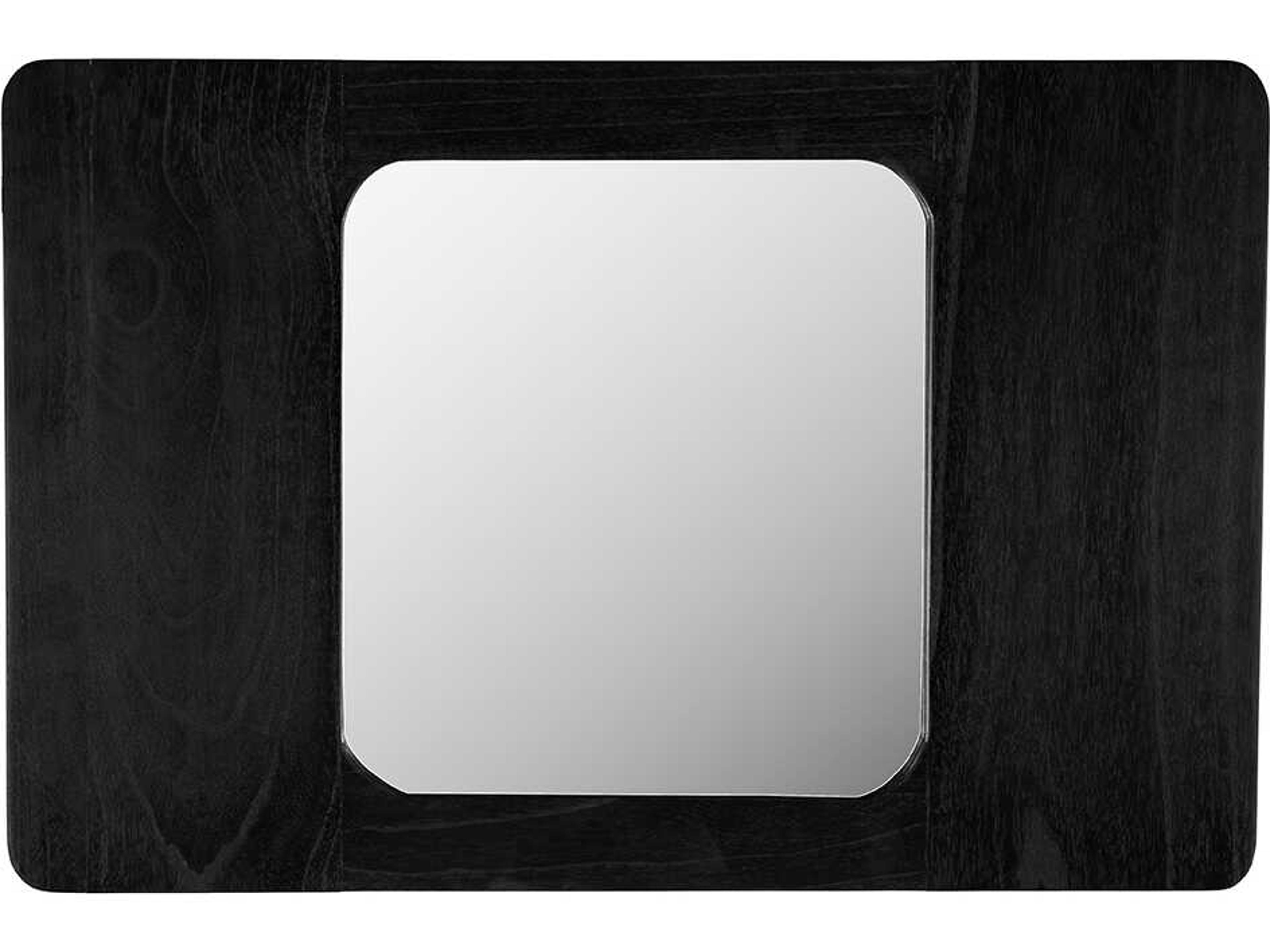 Noir Franklin Charcoal Black Wall Mirror Rectangular