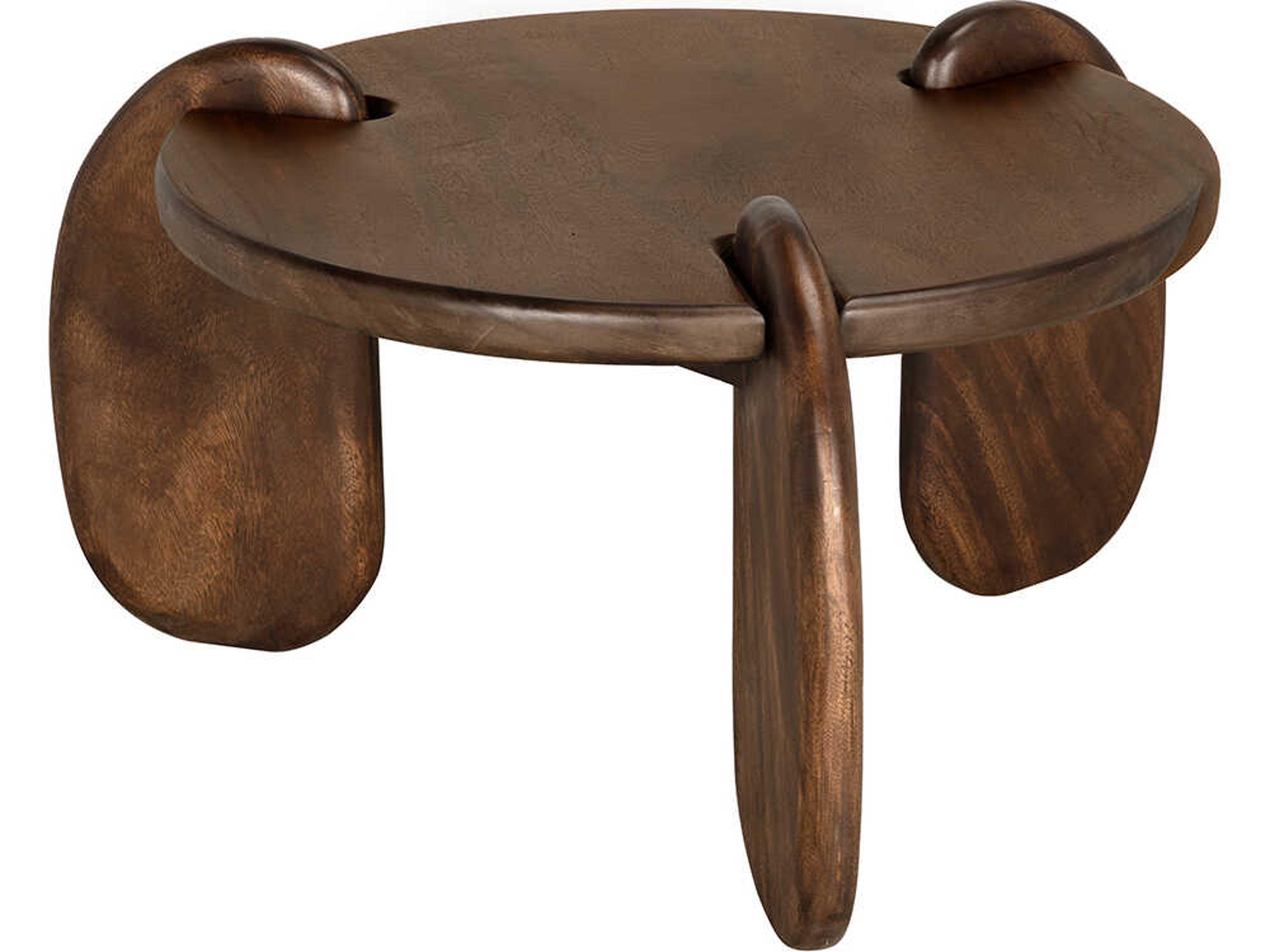 Noir Mahatma Round Wood Coffee Table