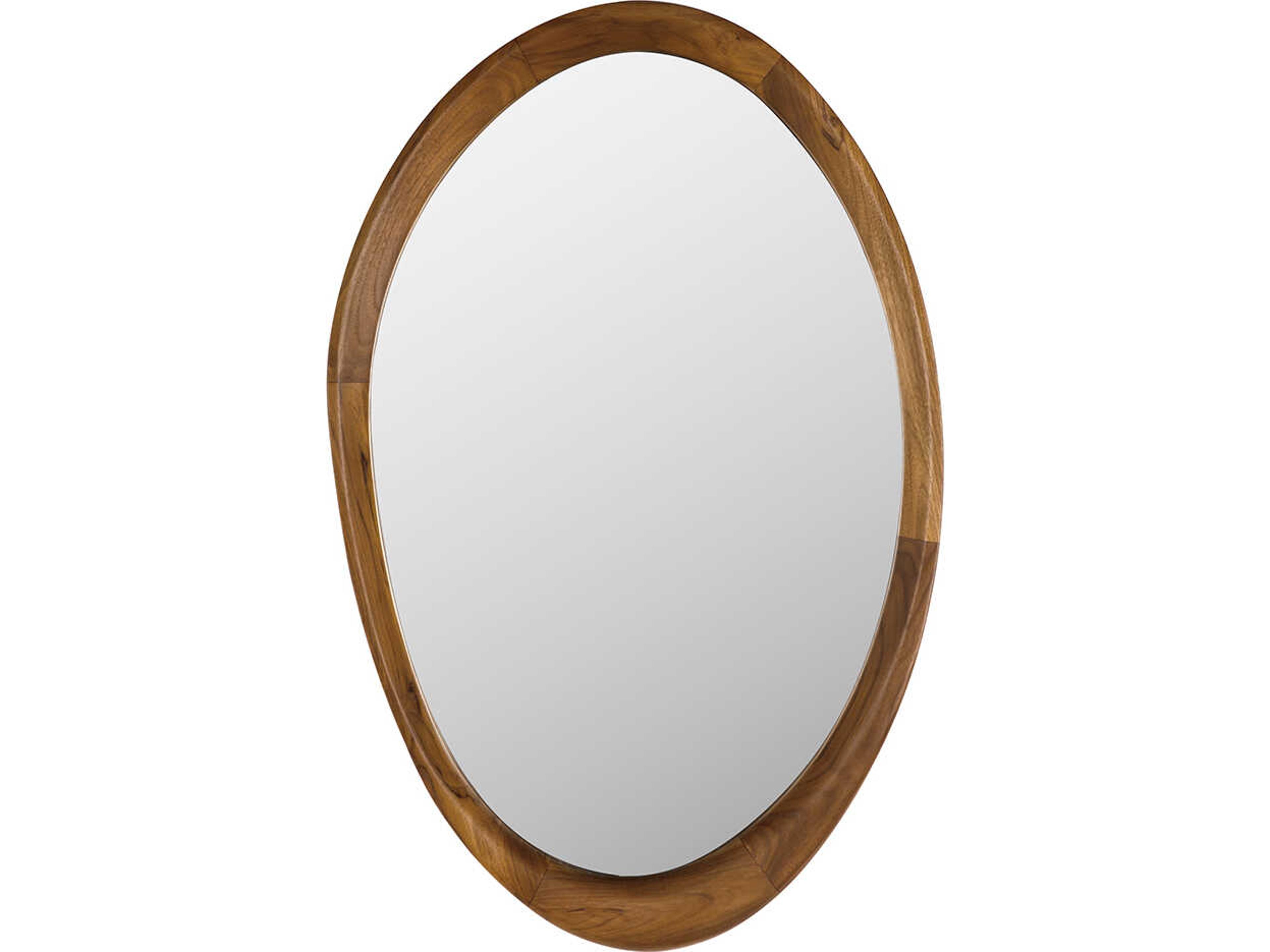 Noir Chloe Clear Coat Flat Wall Mirror Oval