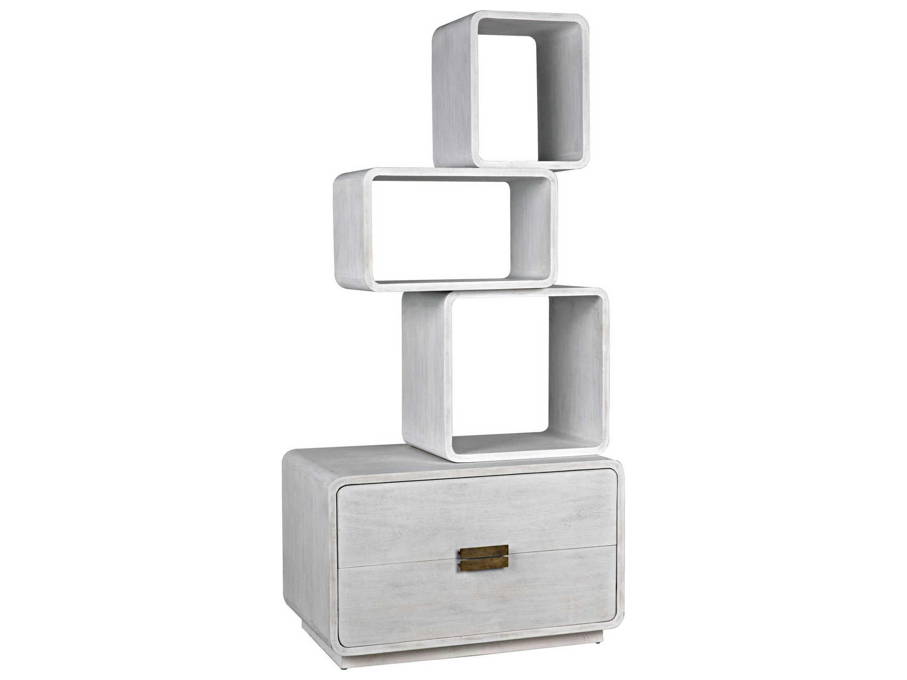 Noir White Wash Bookcase