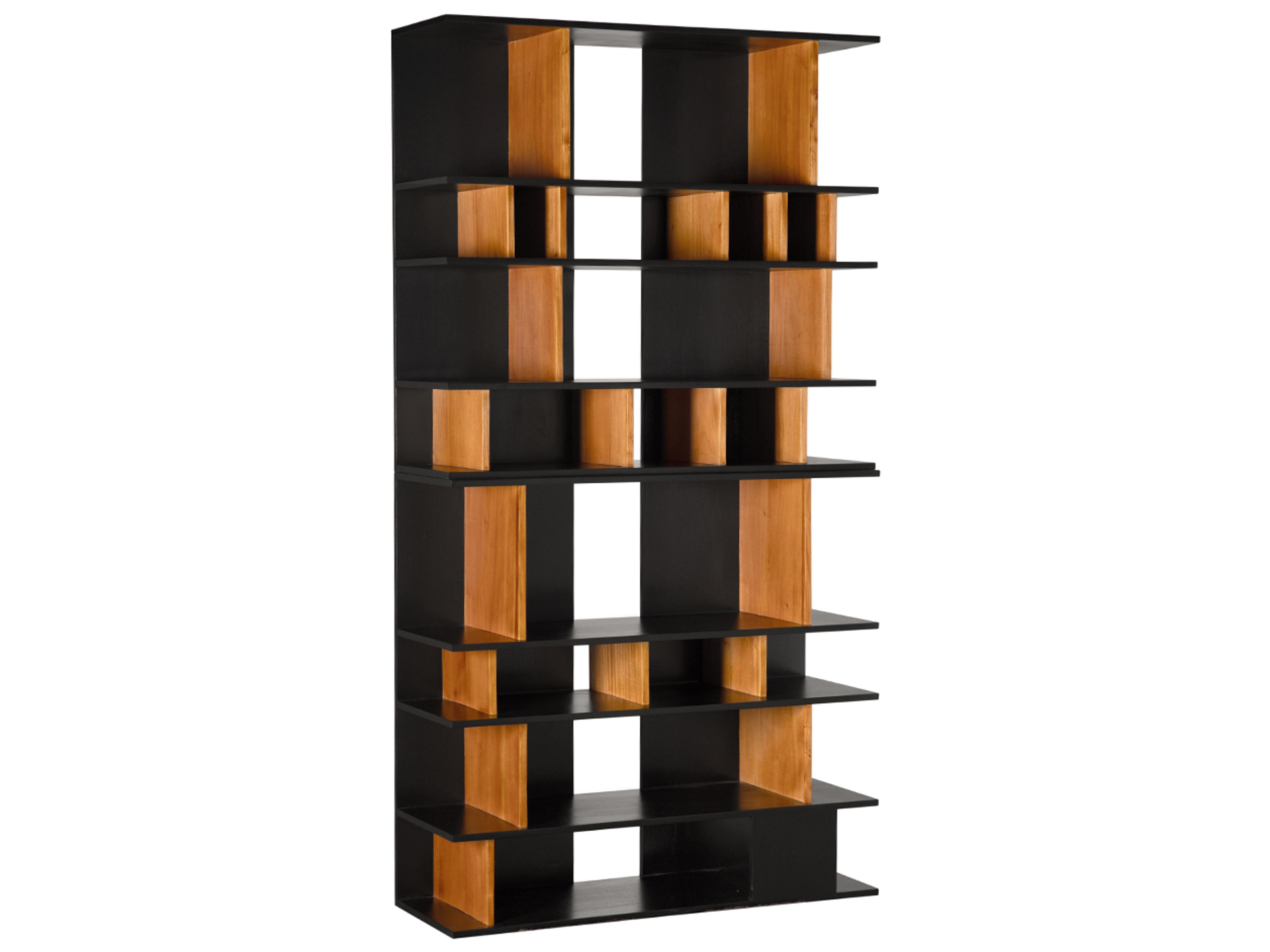 Noir R. Morton Natural Teak And Hand Rubbed Black Bookcase