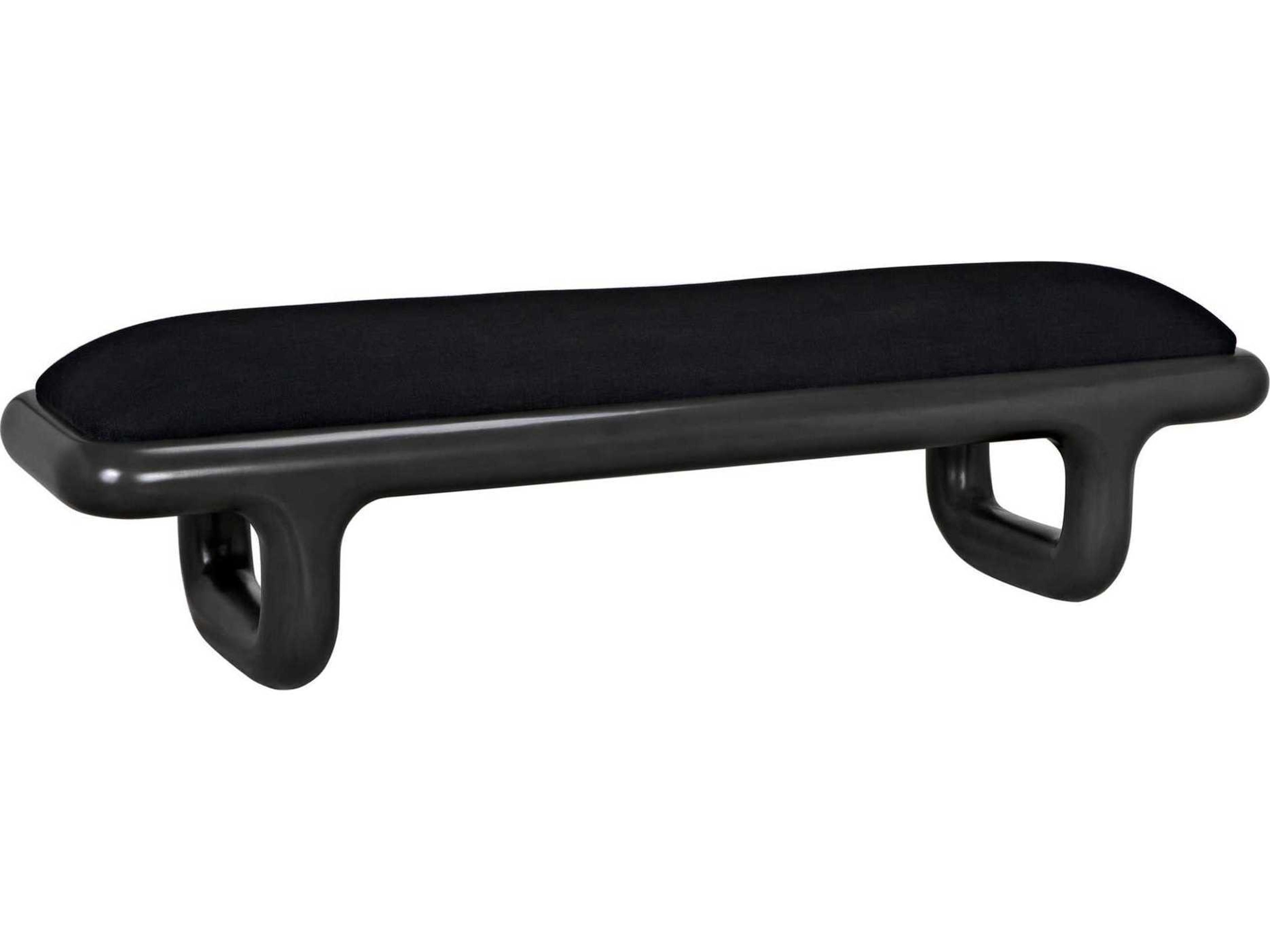 Noir Black Pale Upholstered Accent Bench