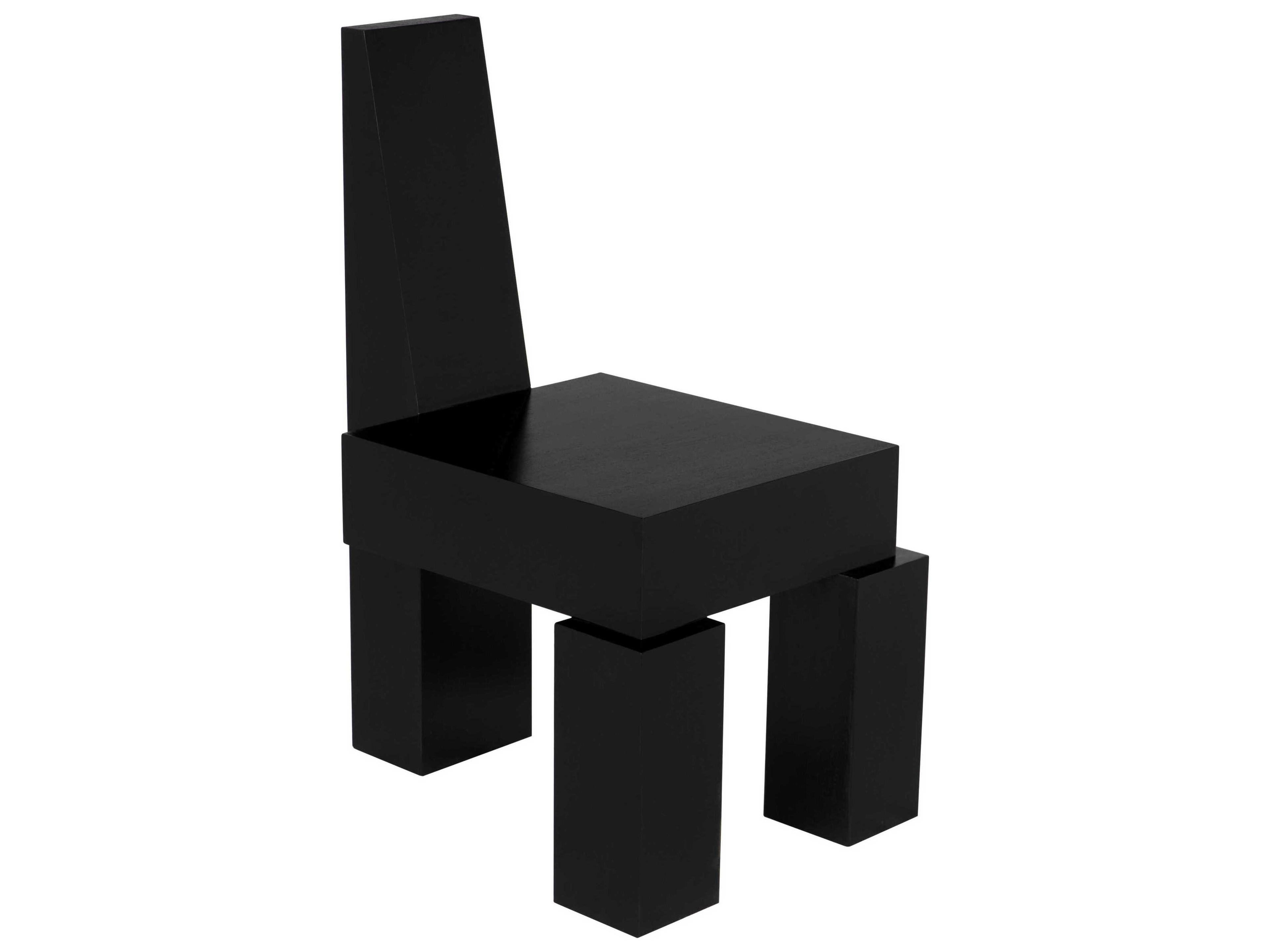 Noir Murry Mahogany Wood Black Side Dining Chair