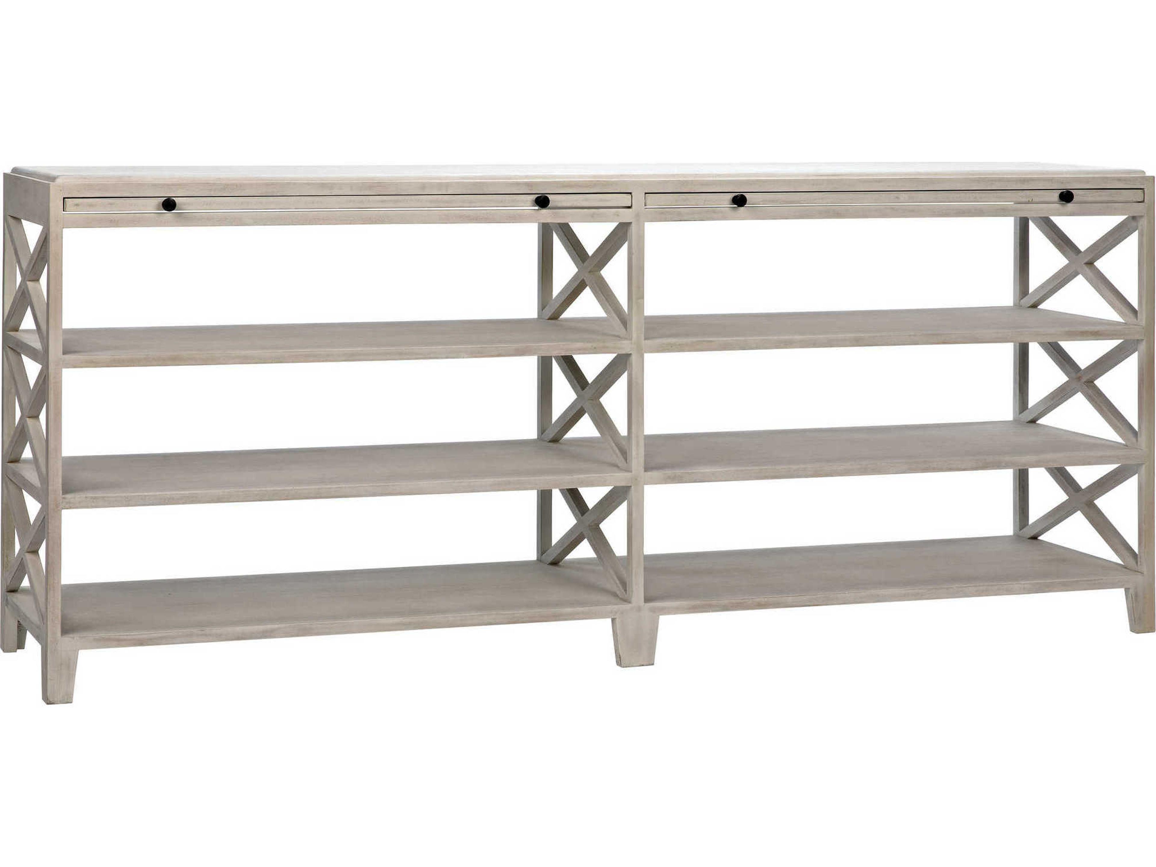 Noir Rectangular Wood White Wash Console Table