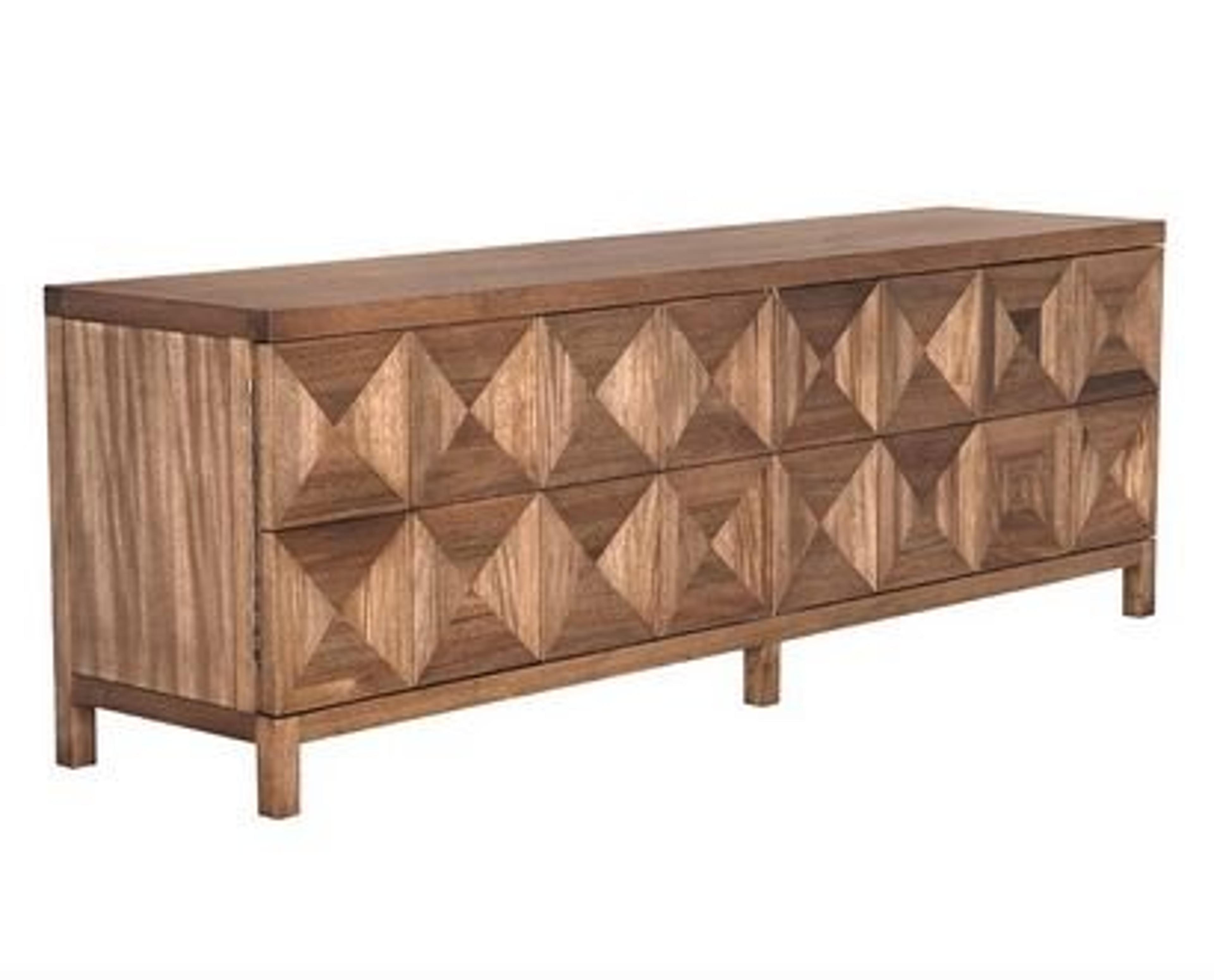 Noir Quadrant 96" Walnut Wood Dark Sideboard
