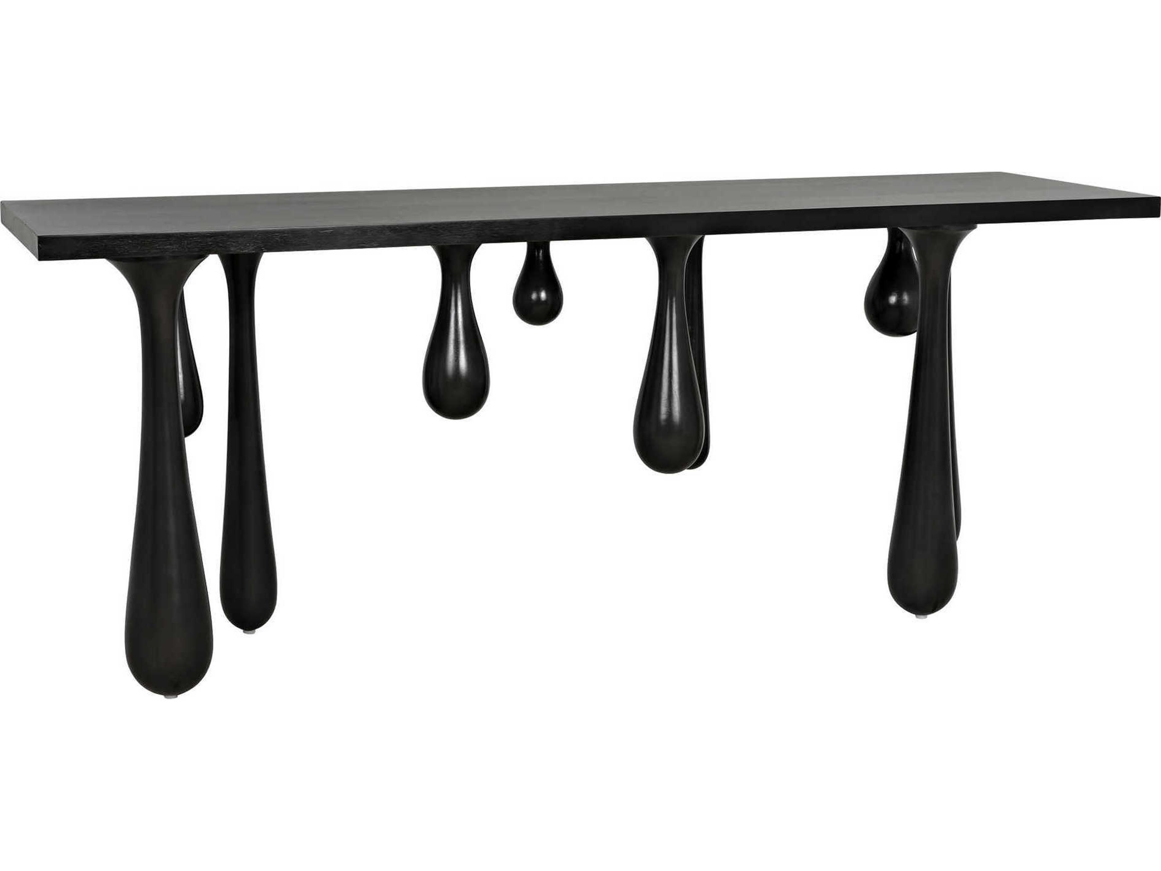 Noir Rectangular Wood Pale Console Table