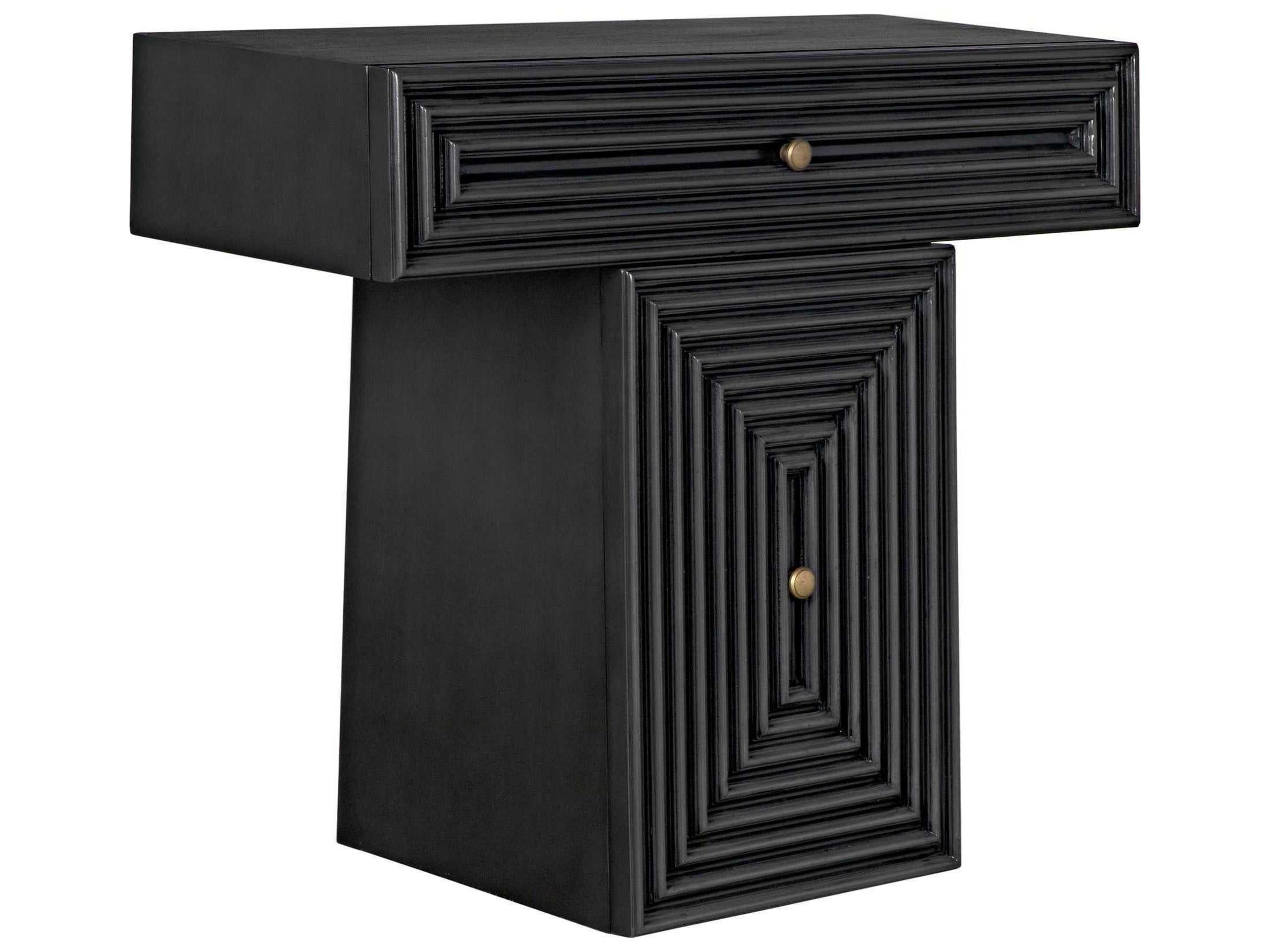 Noir Rectangular Wood Pale Console Table