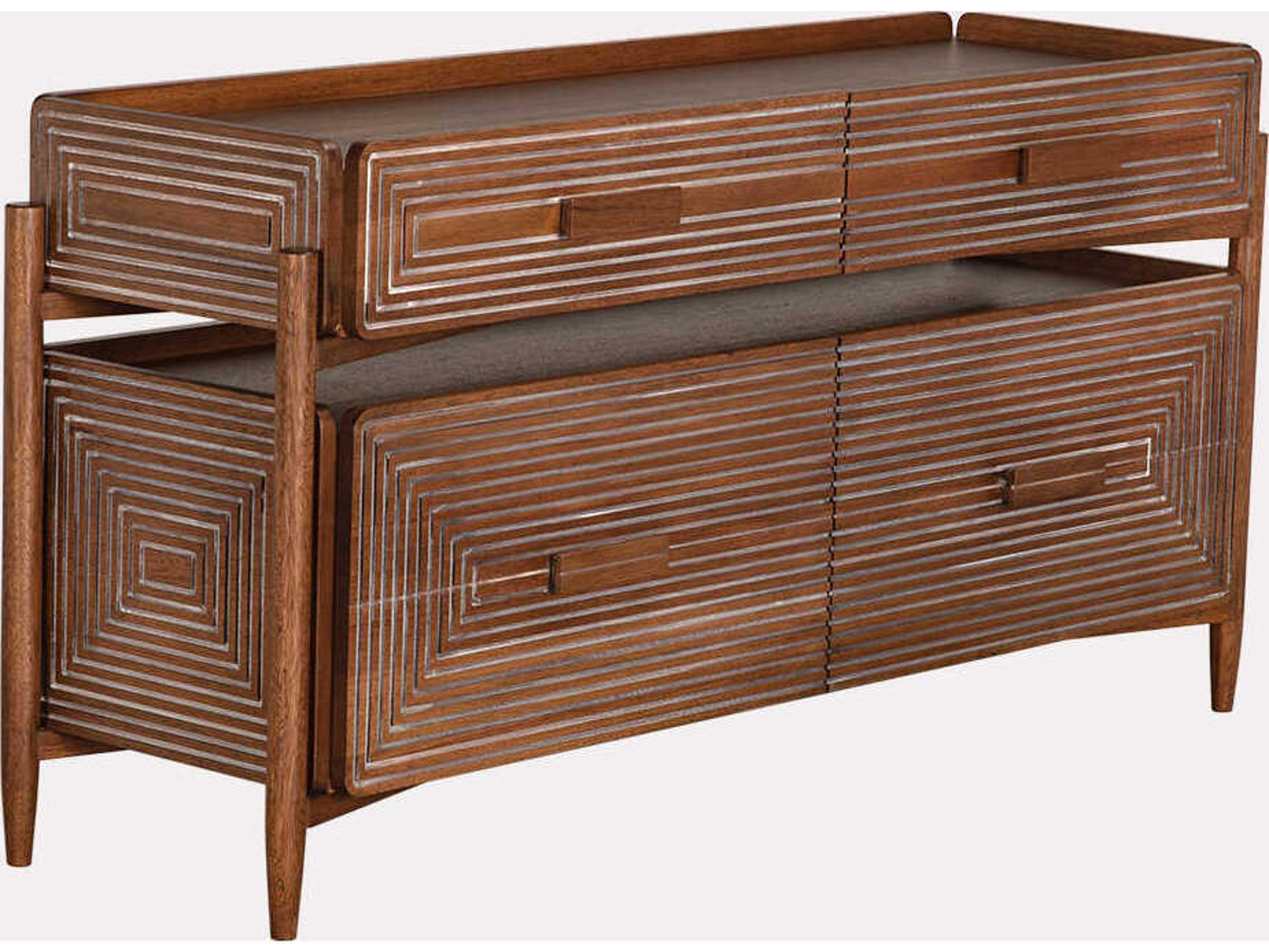 Noir Savino 60" Walnut Wood Dark Sideboard