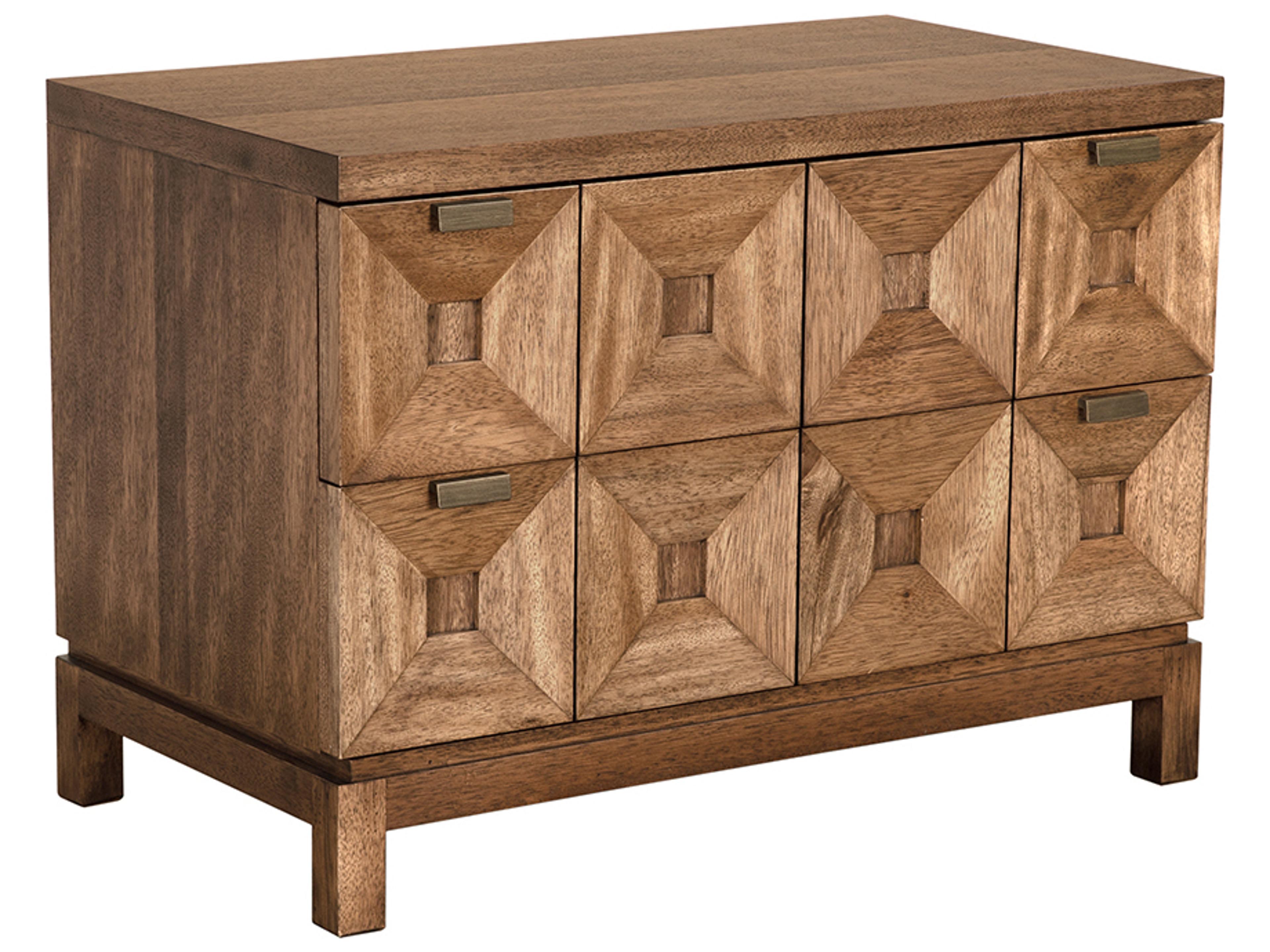 Noir Musashi 3-Drawers Brown Walnut Wood Dresser