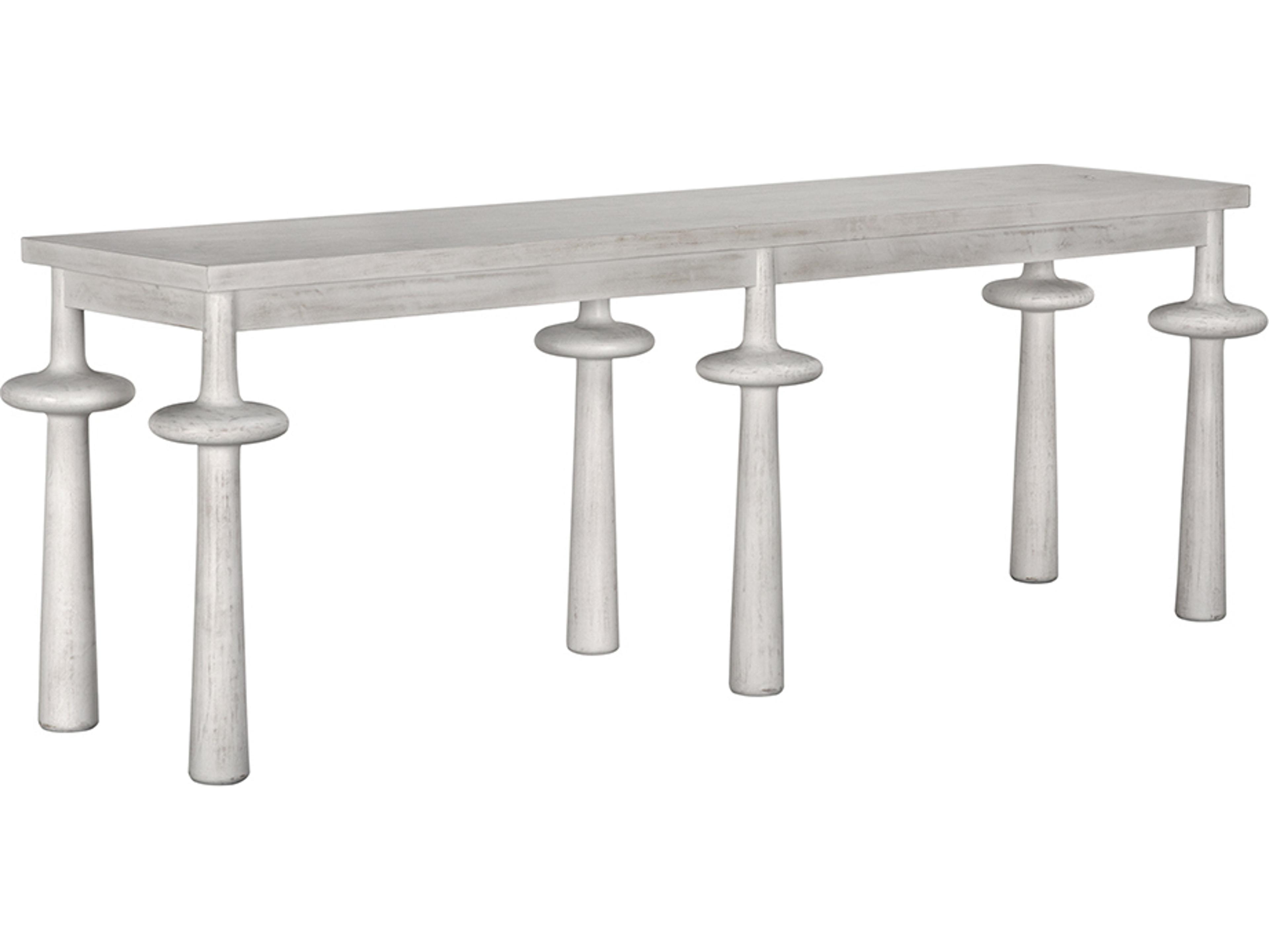 Noir Destemonia Rectangular Wood White Wash Console Table