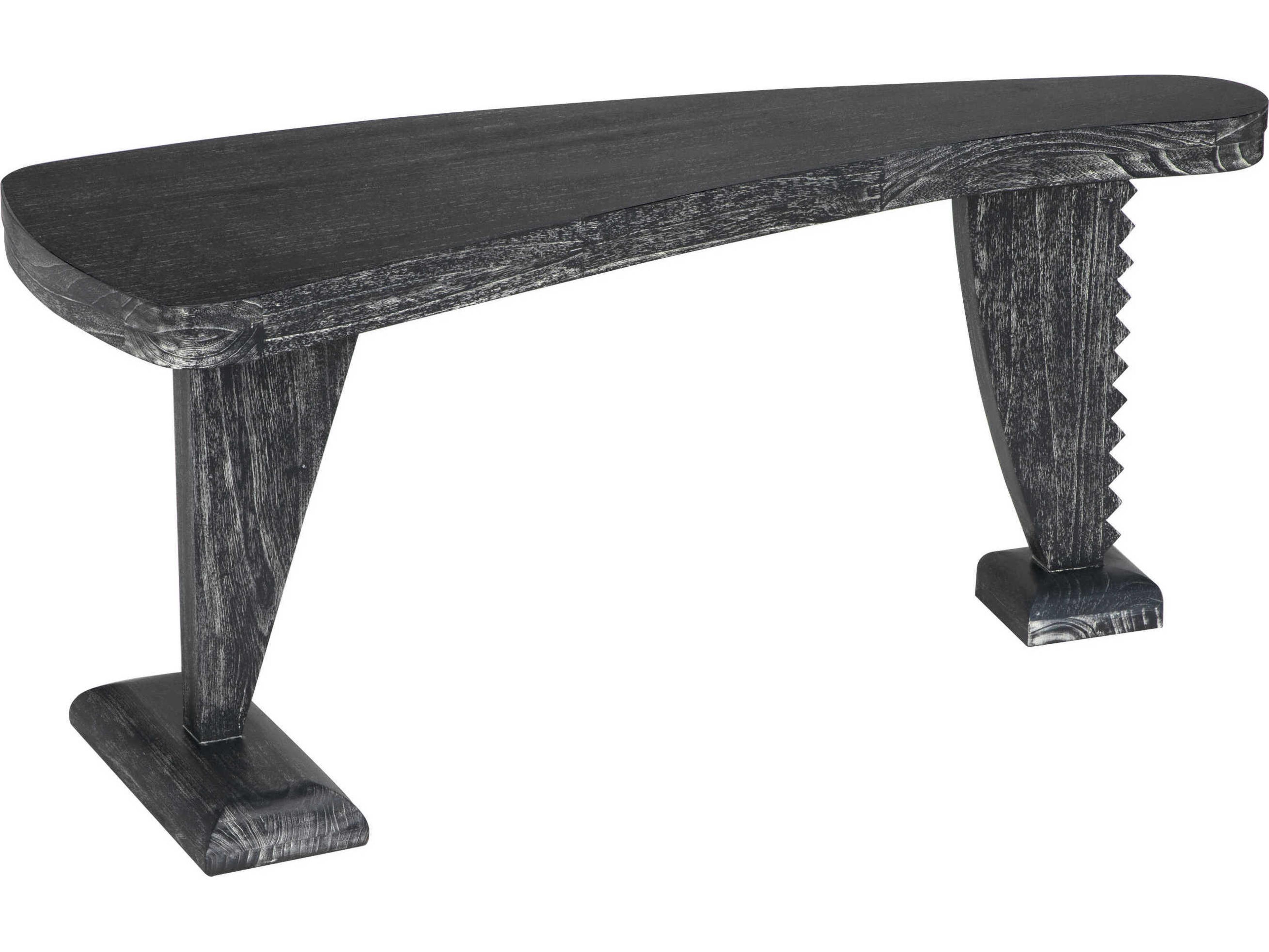 Noir Zigmund Cinder Black Mahogany Wood Computer Desk