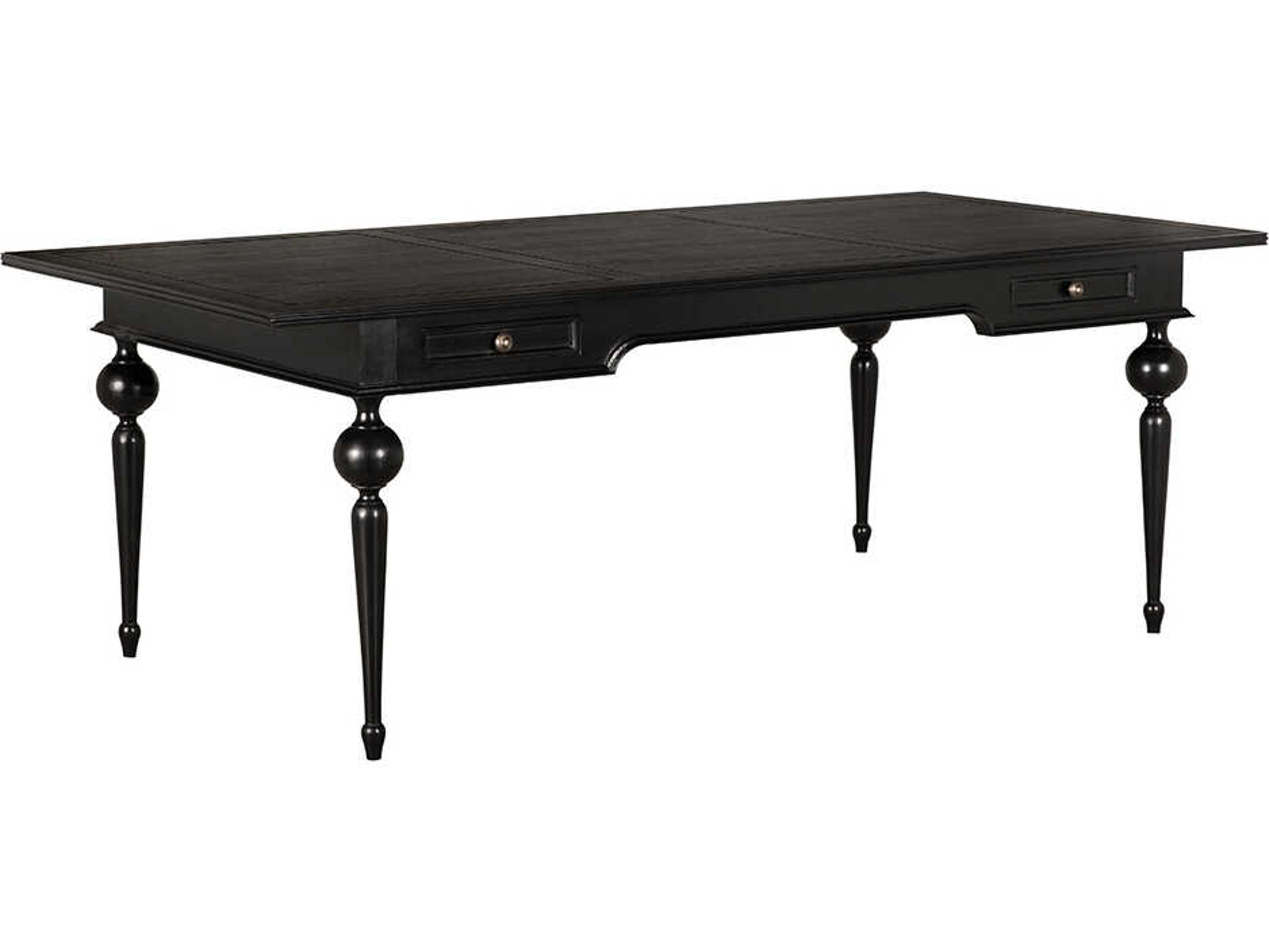 Noir Kingsley Partner Hand Rubbed Black Mahogany Wood Writing Desk